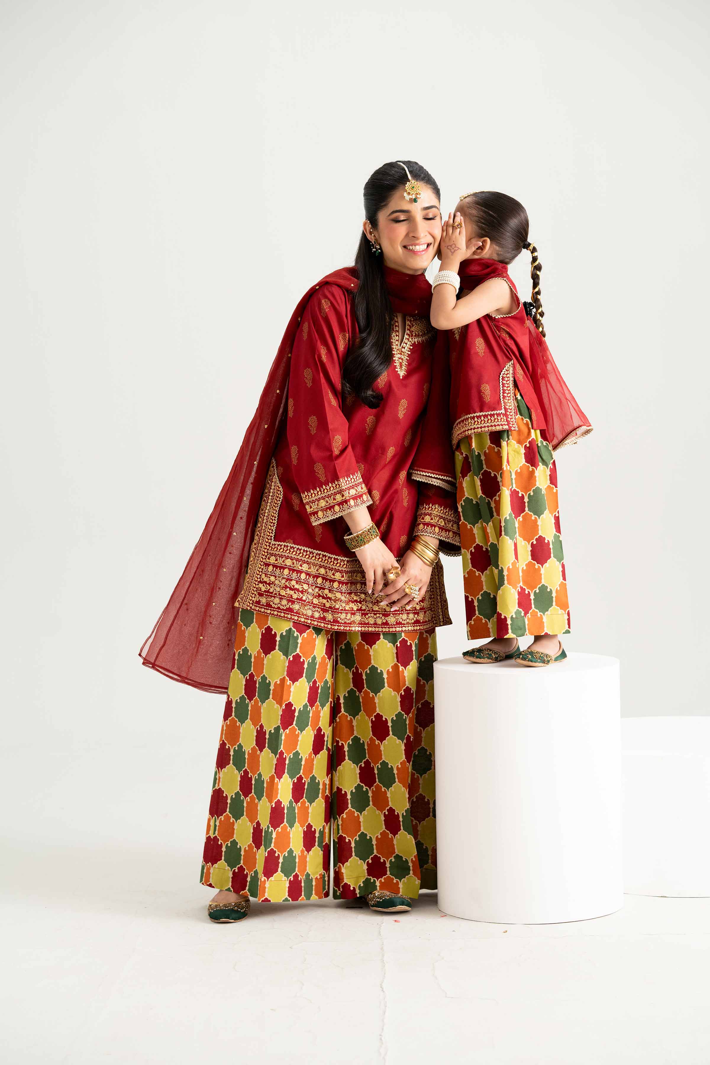 NishatUK - Maroon Embroidered Lawn 3-piece ready to wear Suit