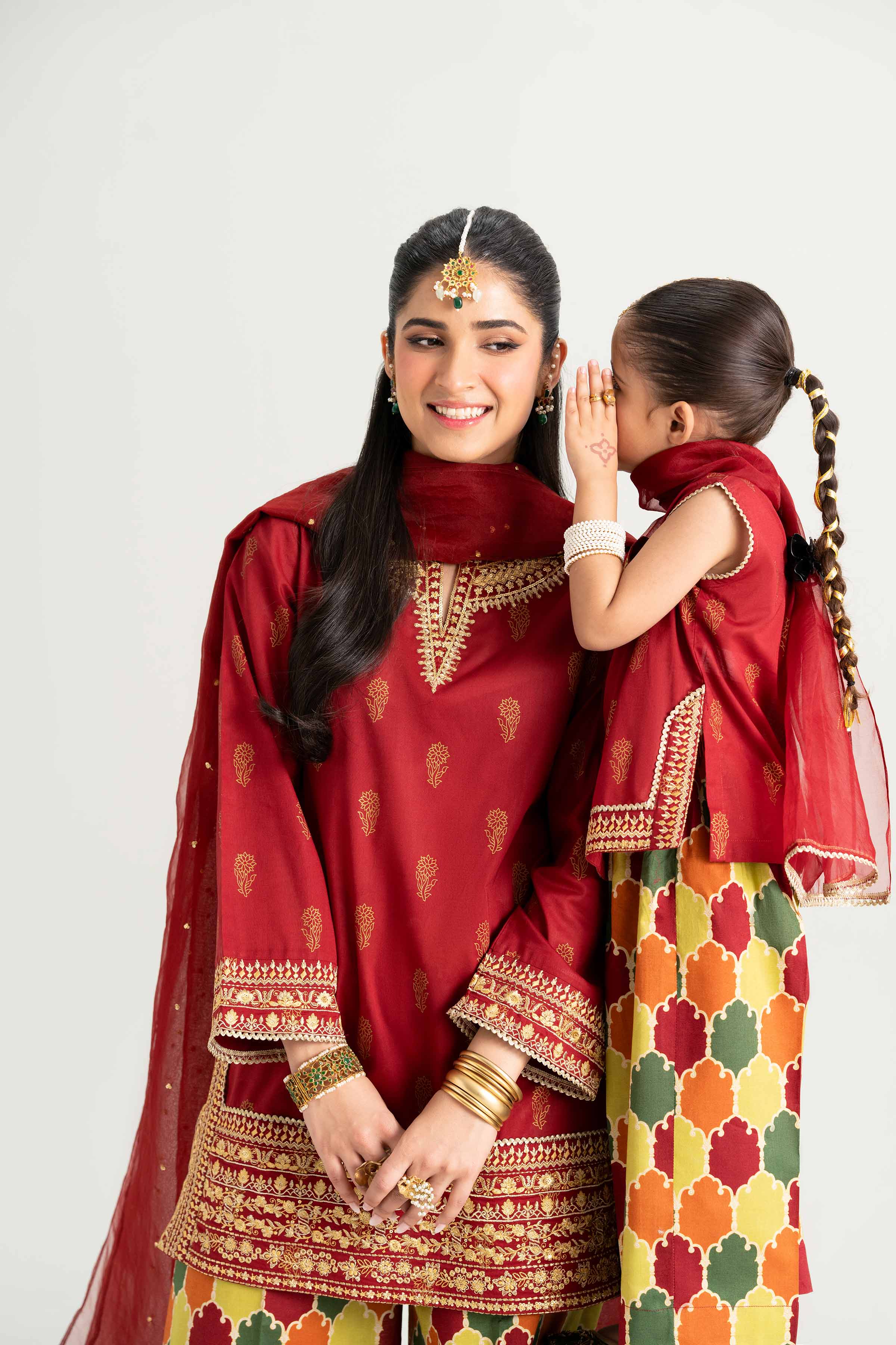 NishatUK - Maroon Embroidered Lawn 3-piece ready to wear Suit