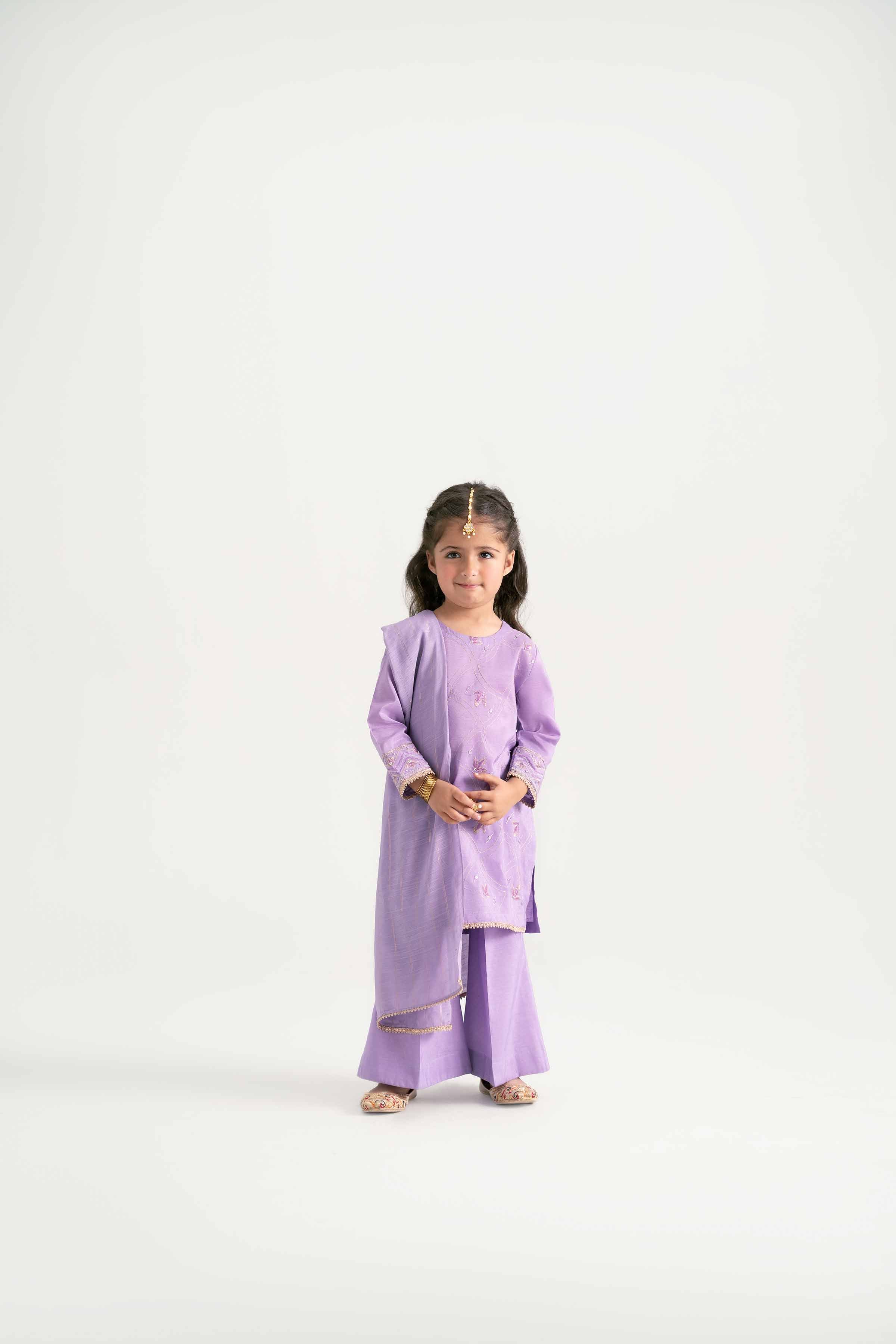 NishatUK - Purple Embroidered Nylon Viscose 3-piece ready to wear Suit