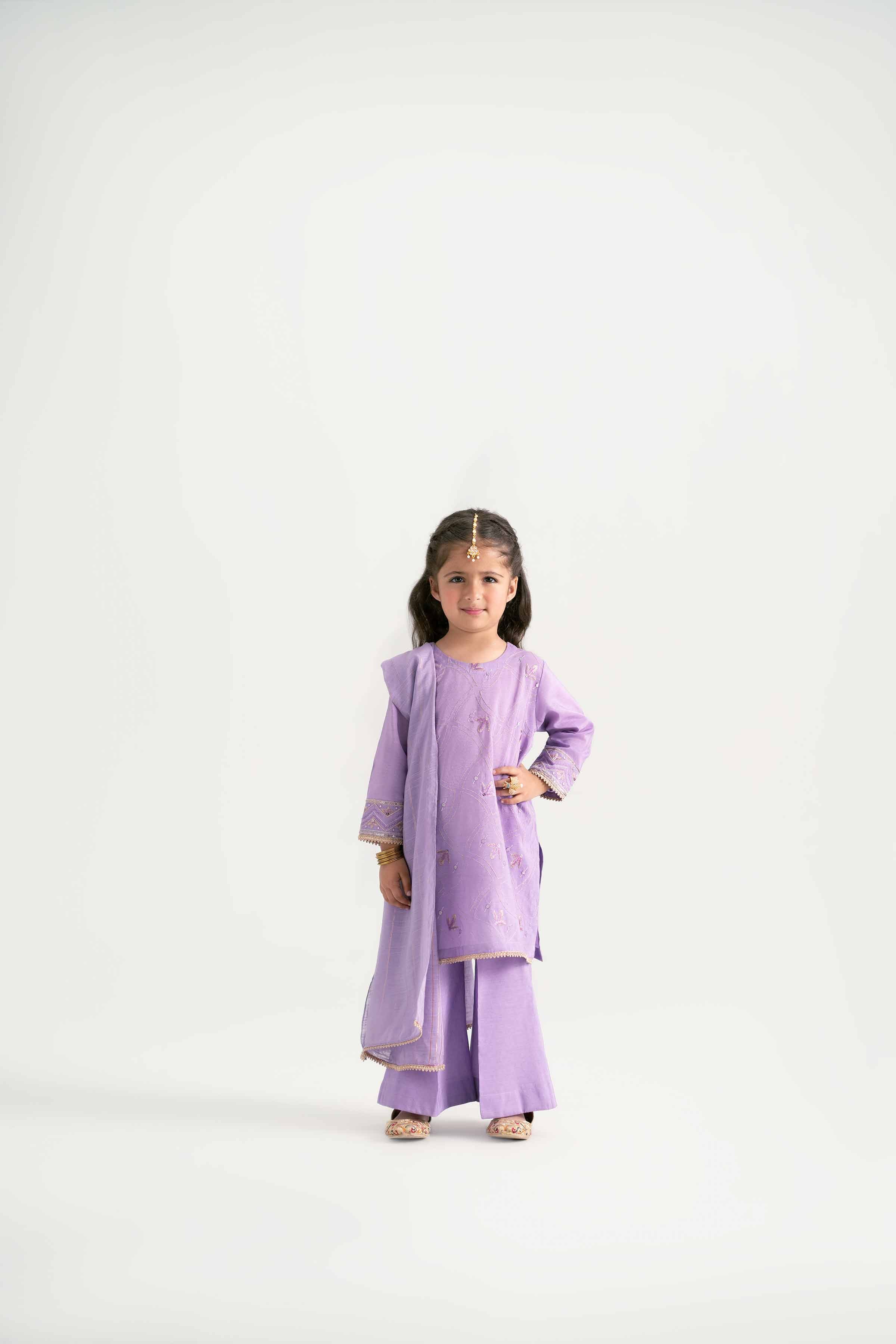 NishatUK - Purple Embroidered Nylon Viscose 3-piece ready to wear Suit