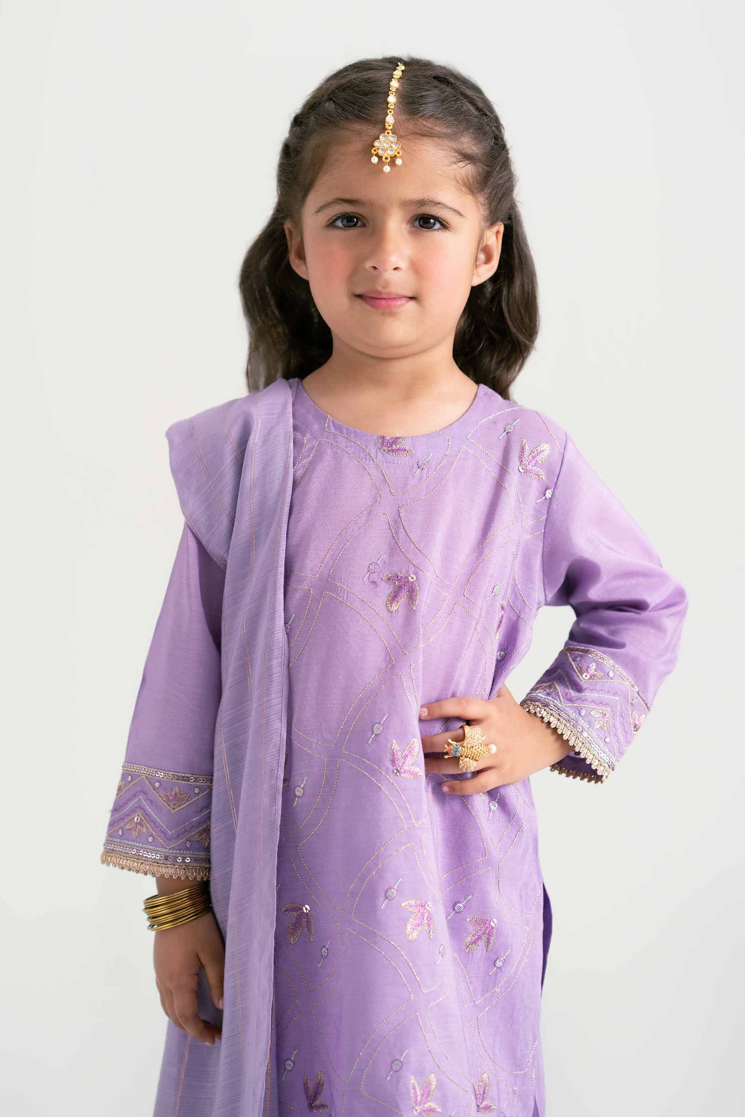 NishatUK - Purple Embroidered Nylon Viscose 3-piece ready to wear Suit
