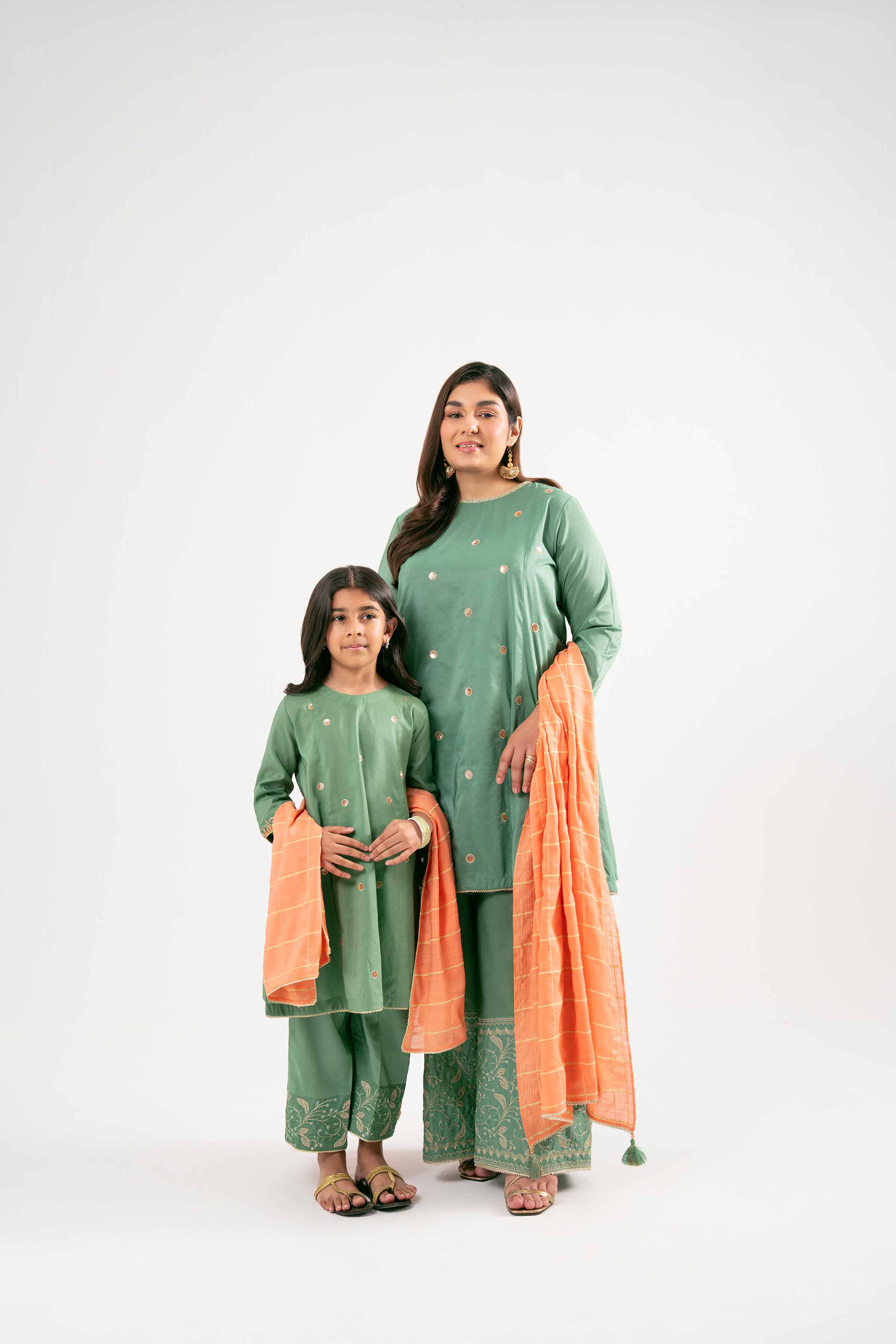 NishatUK - Green Embroidered Nylon Viscose 3-piece ready to wear Suit