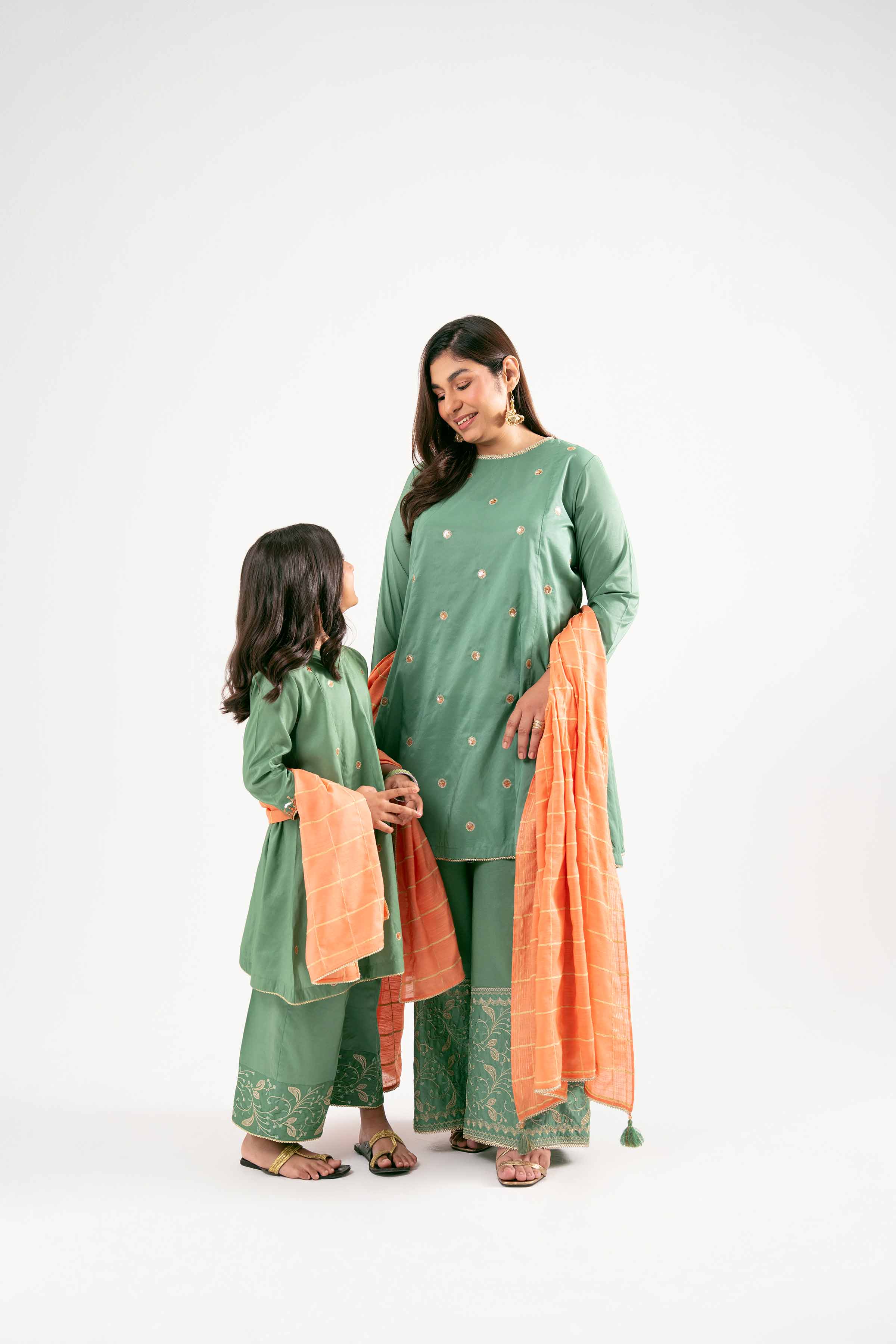 NishatUK - Green Embroidered Nylon Viscose 3-piece ready to wear Suit