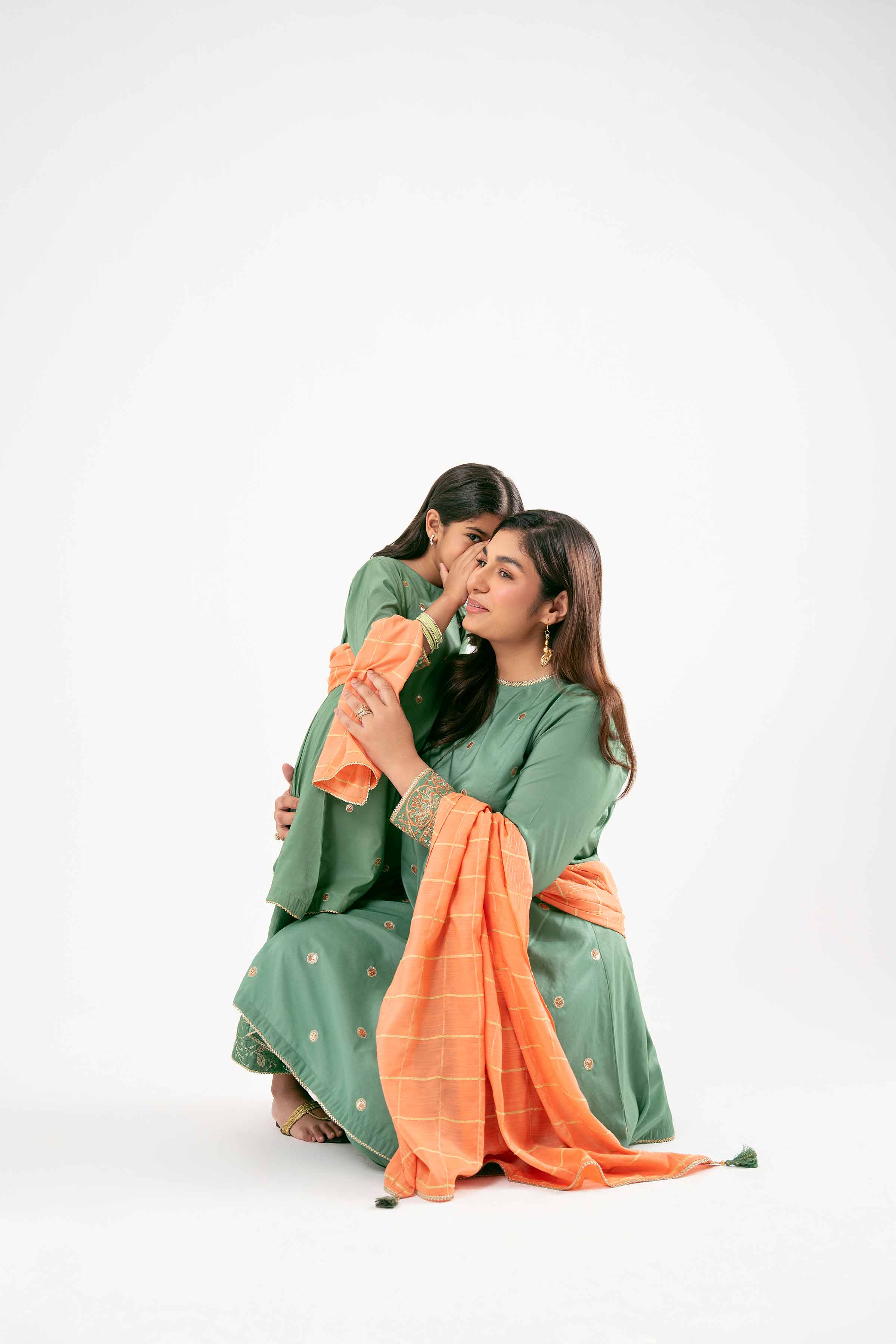 NishatUK - Green Embroidered Nylon Viscose 3-piece ready to wear Suit