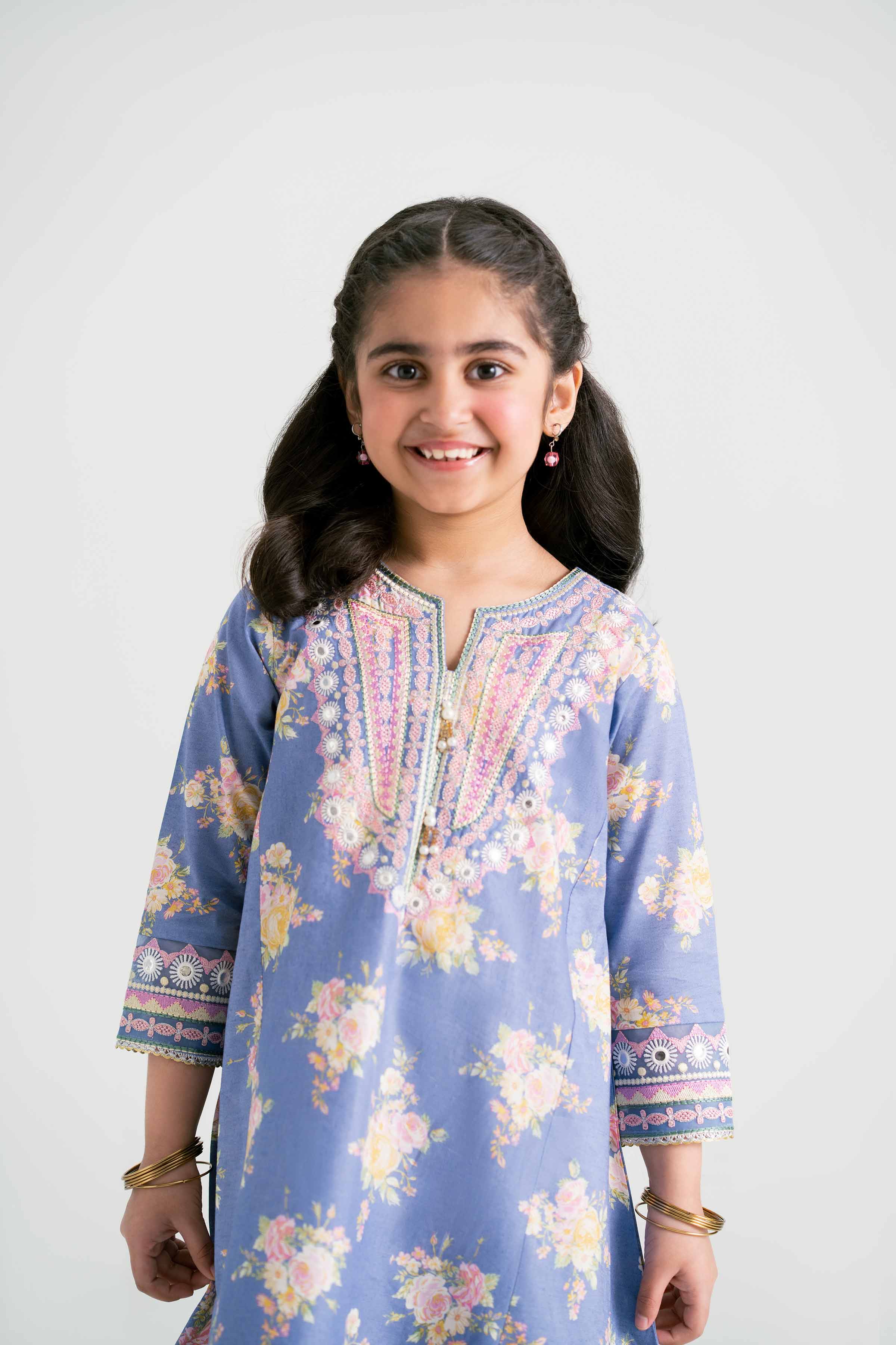 NishatUK - Blue Embroidered Lawn 2-piece ready to wear Dress