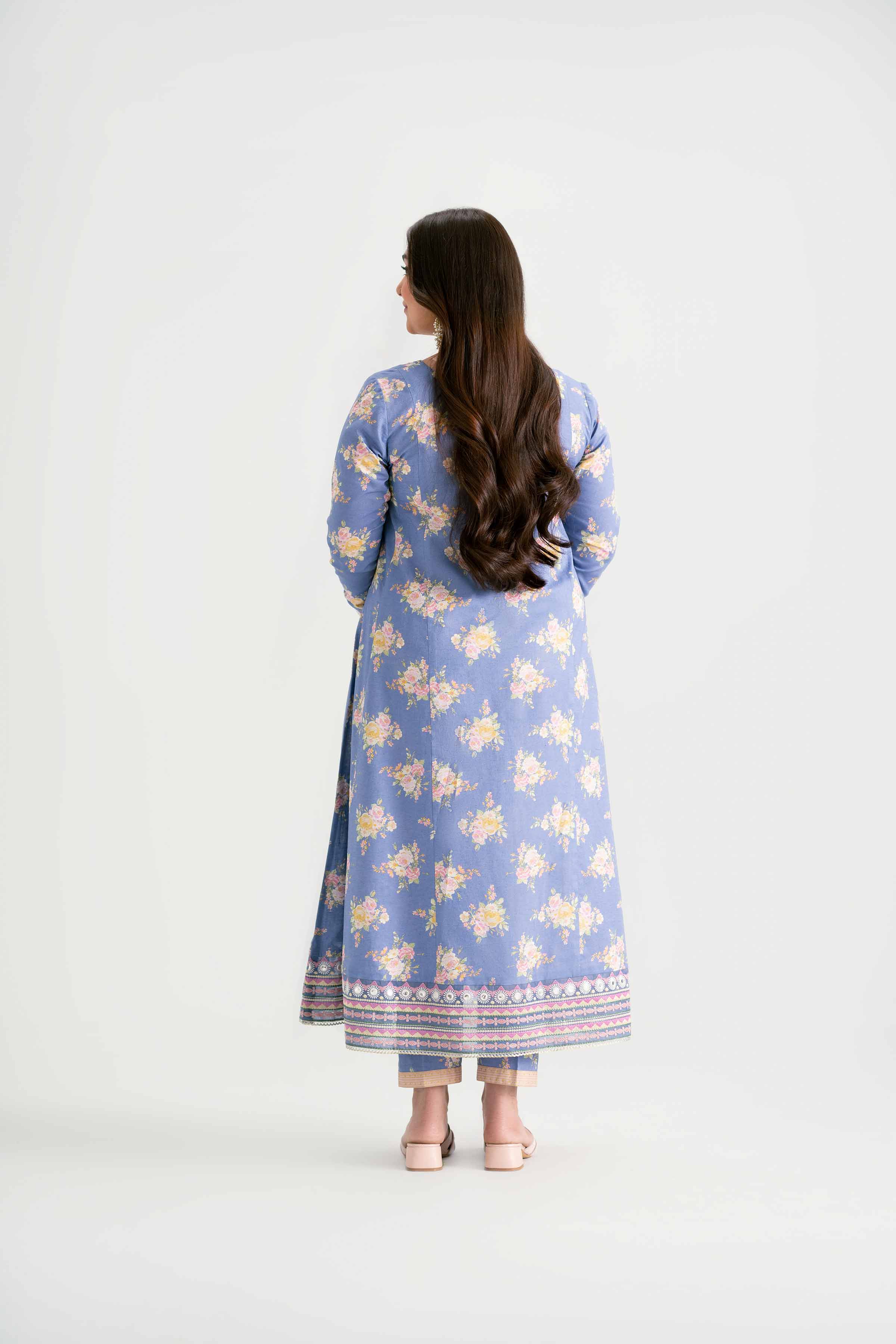 NishatUK - Blue Embroidered Lawn 2-piece ready to wear Dress