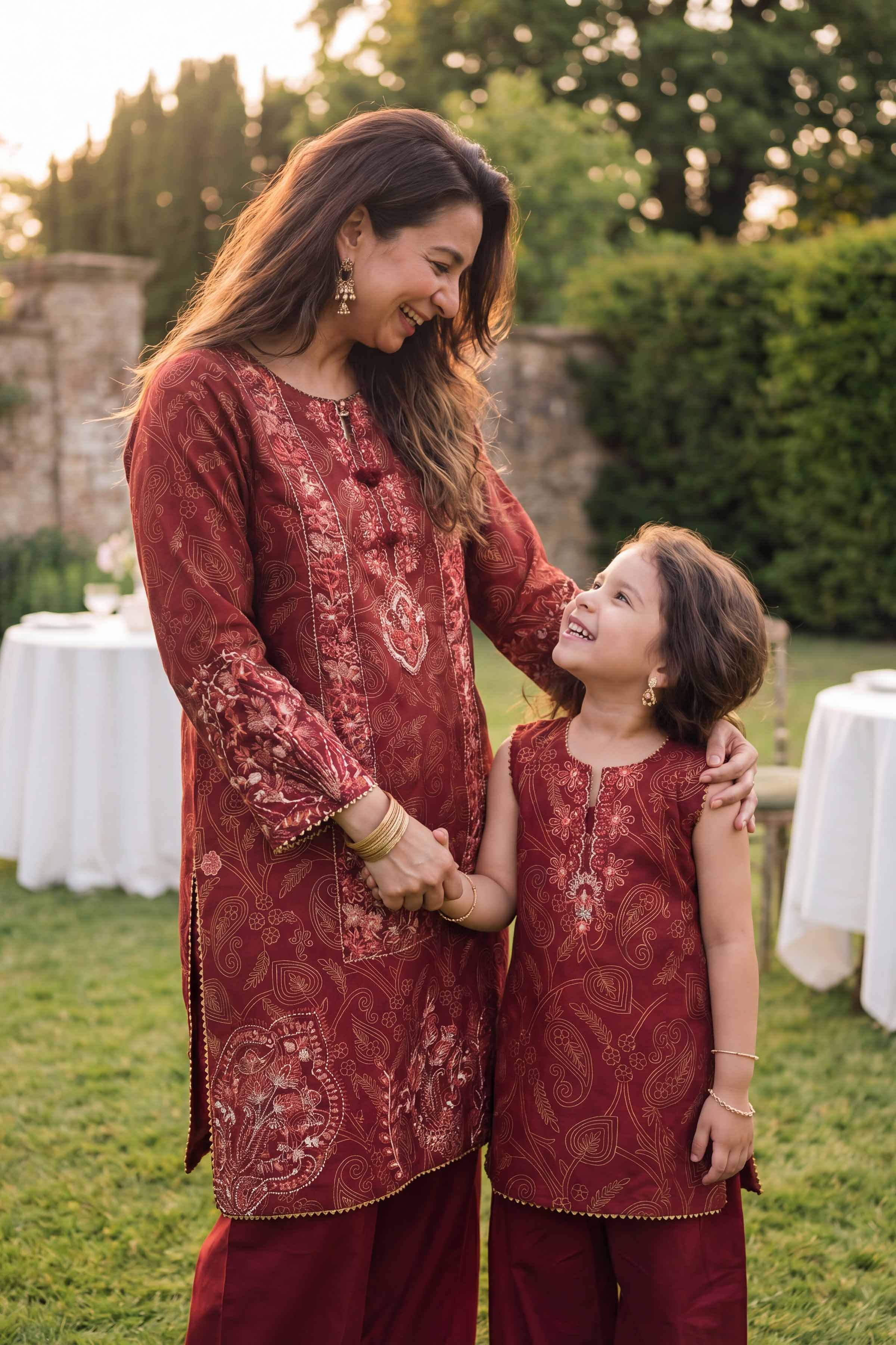 Nishat UK - Red Printed Lawn 2-piece ready to wear Dress