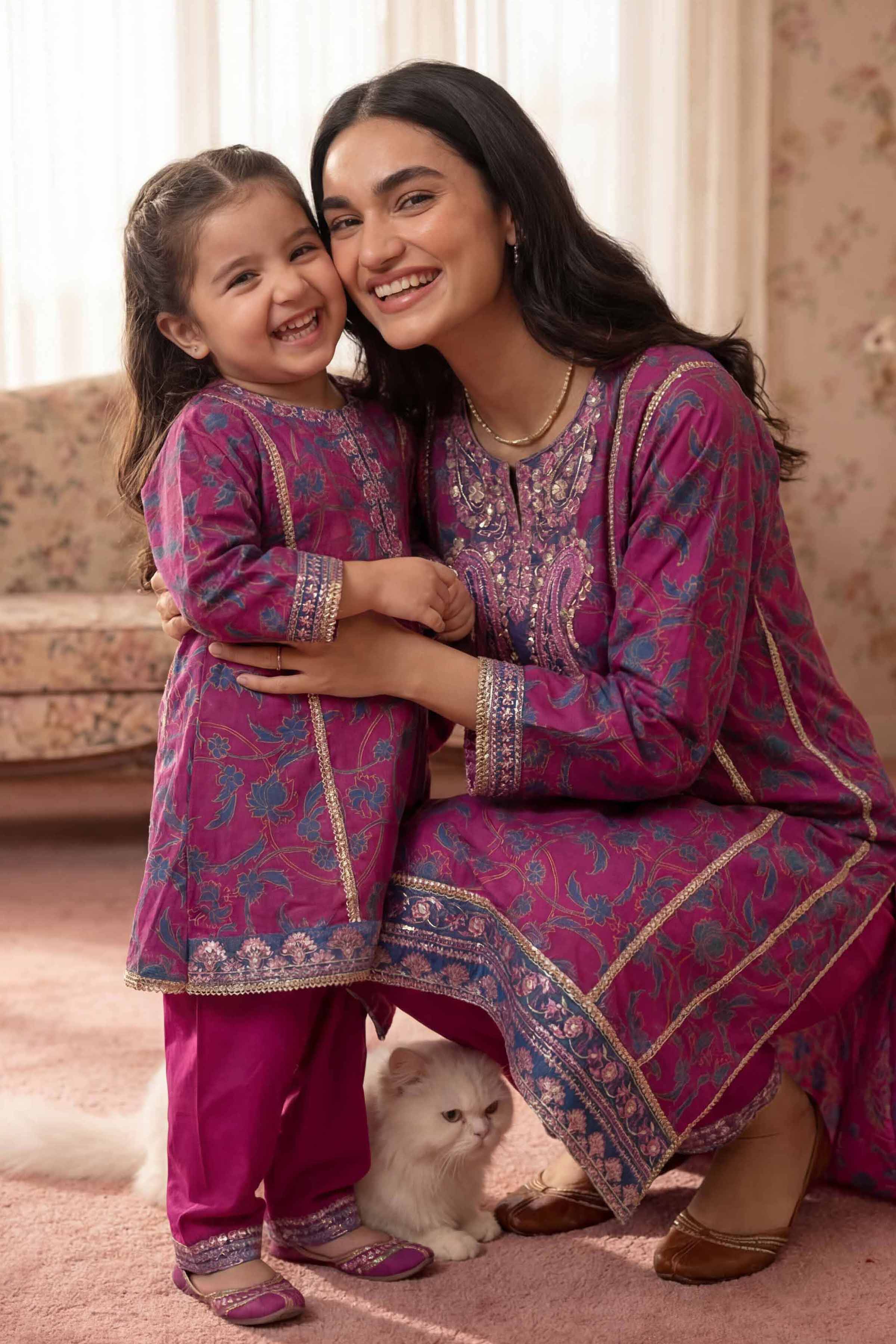 Nishat UK - Purple Embroidered Lawn 2 Pieces ready to wear Dress