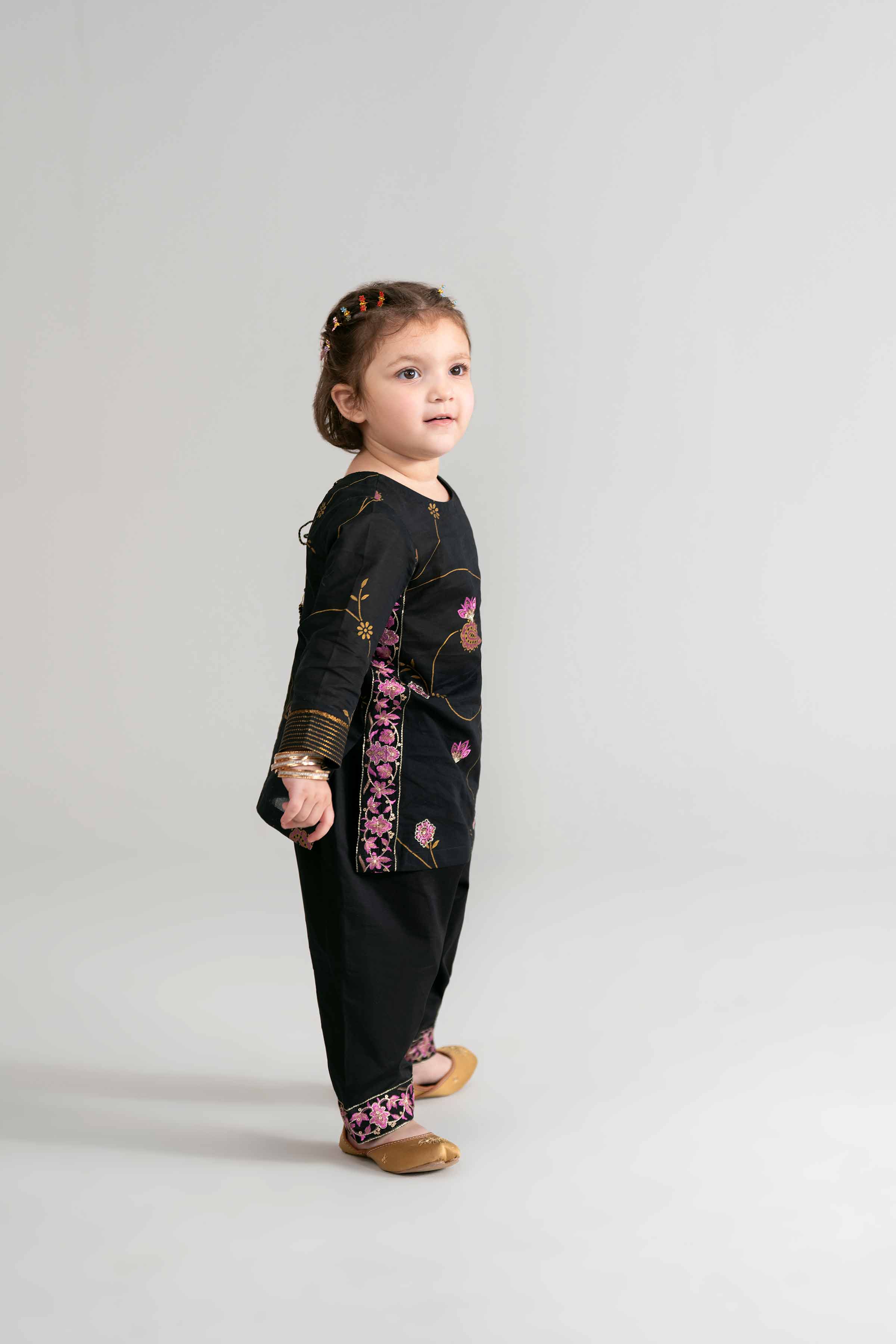 NishatUK - Black Embroidered Lawn 2-piece ready to wear Dress