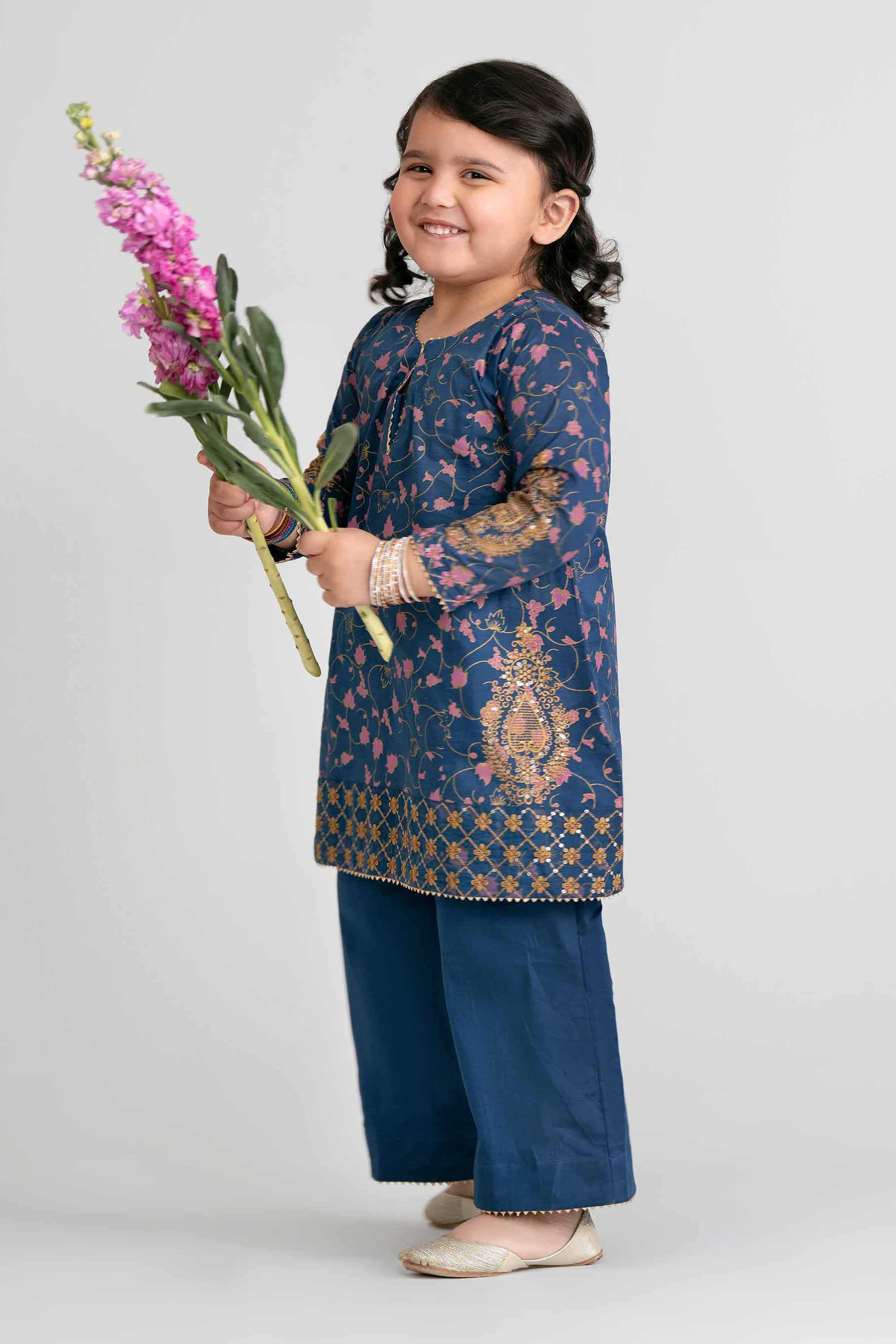 NishatUK - Black Embroidered Lawn 2-piece ready to wear Dress