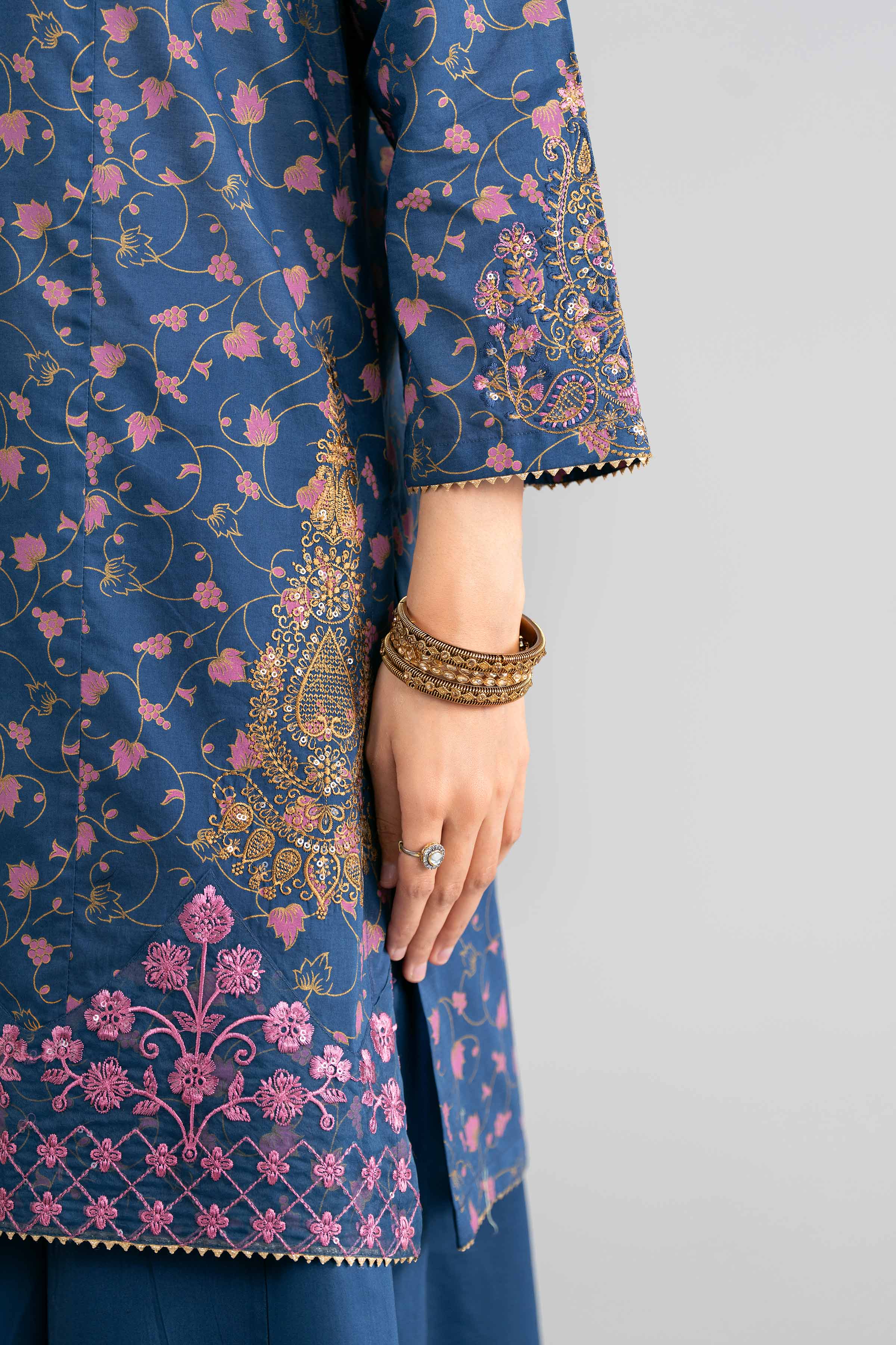 NishatUK - Blue Embroidered Lawn 2-piece ready to wear Dress