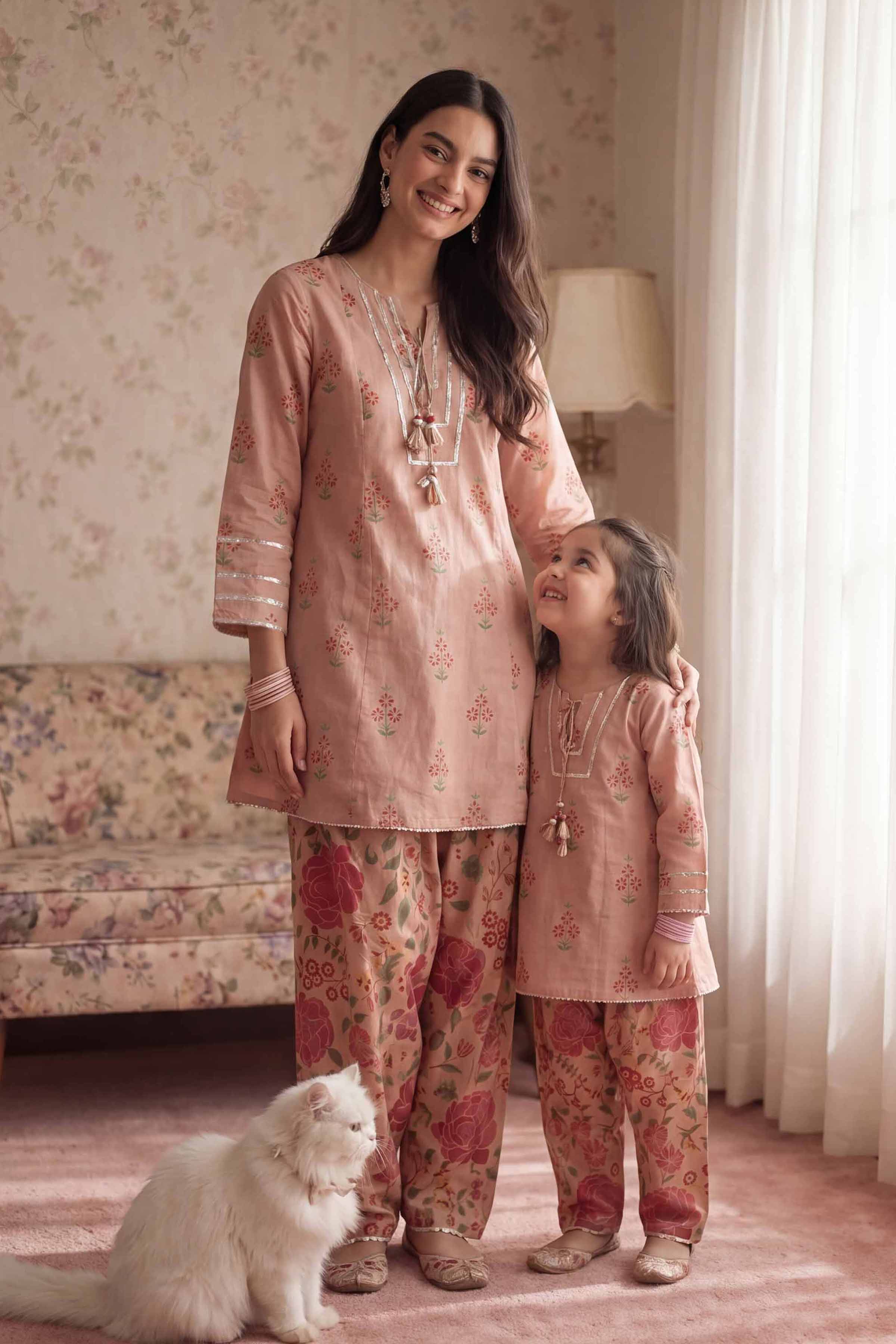 Nishat UK - Pink Printed Lawn 2 Piece ready to wear Dress