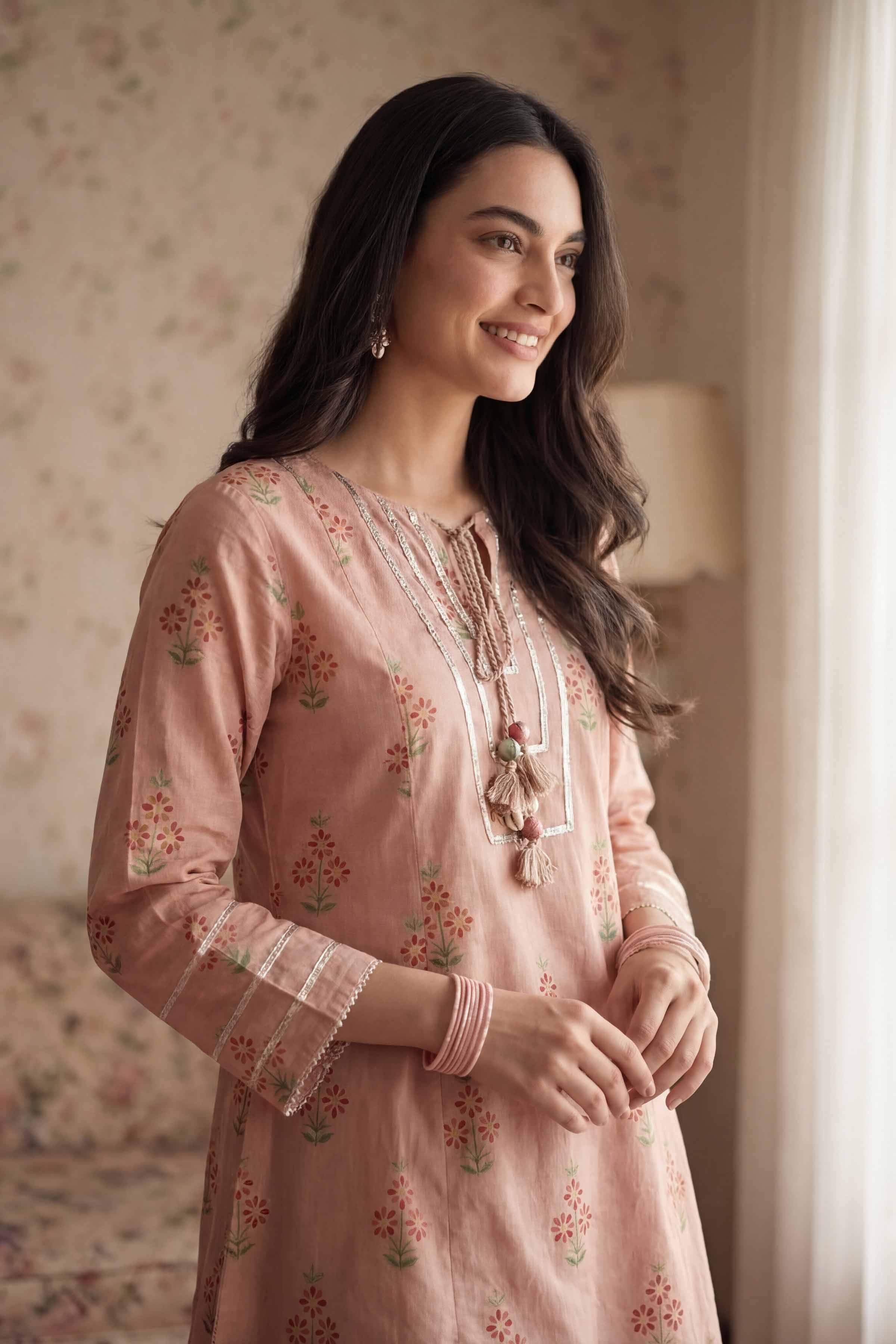 Nishat UK - Pink Printed Lawn 2 Piece ready to wear Dress