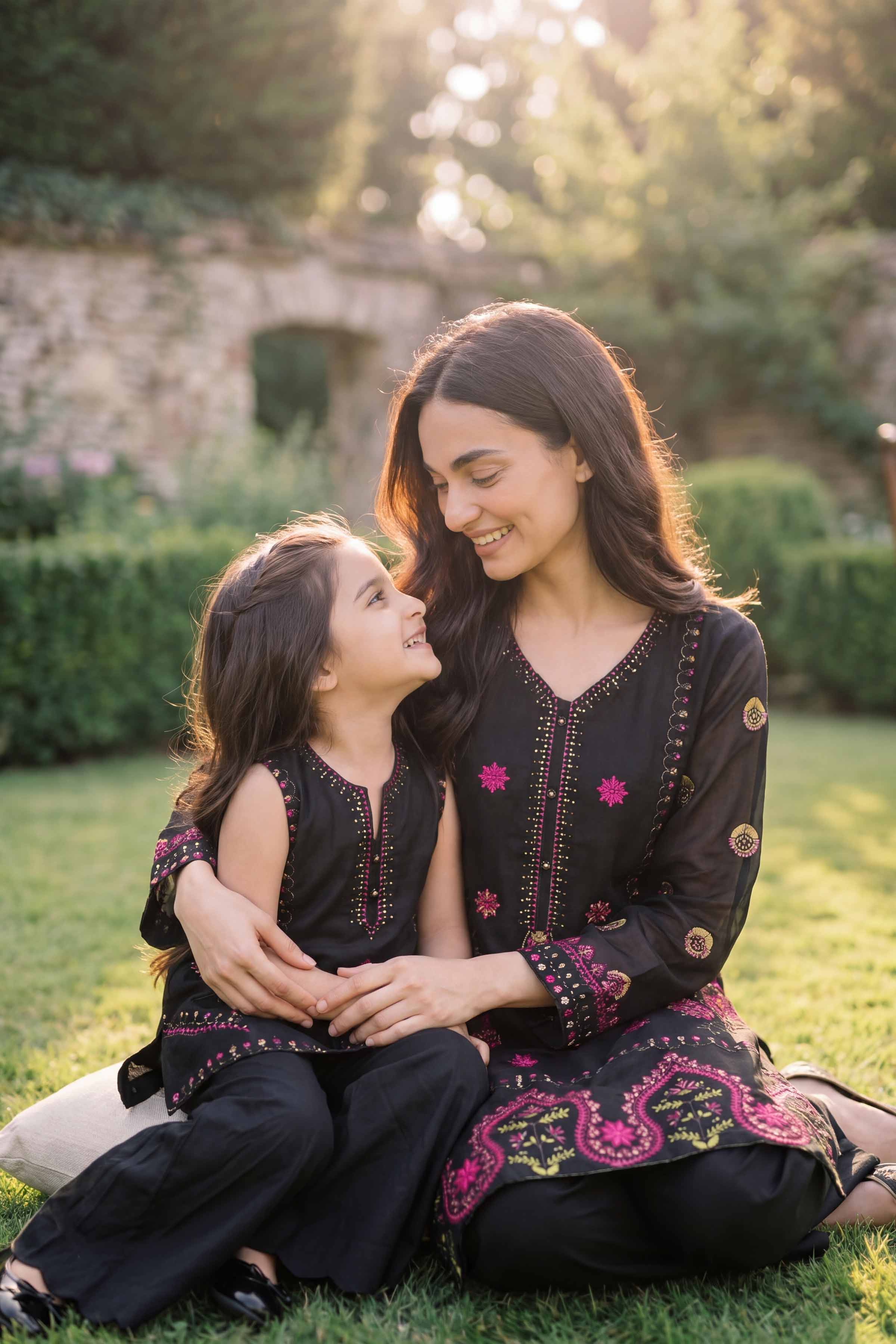 Nishat UK - Black Embroidered Cotton 2 Pieces Ready To Wear Dress