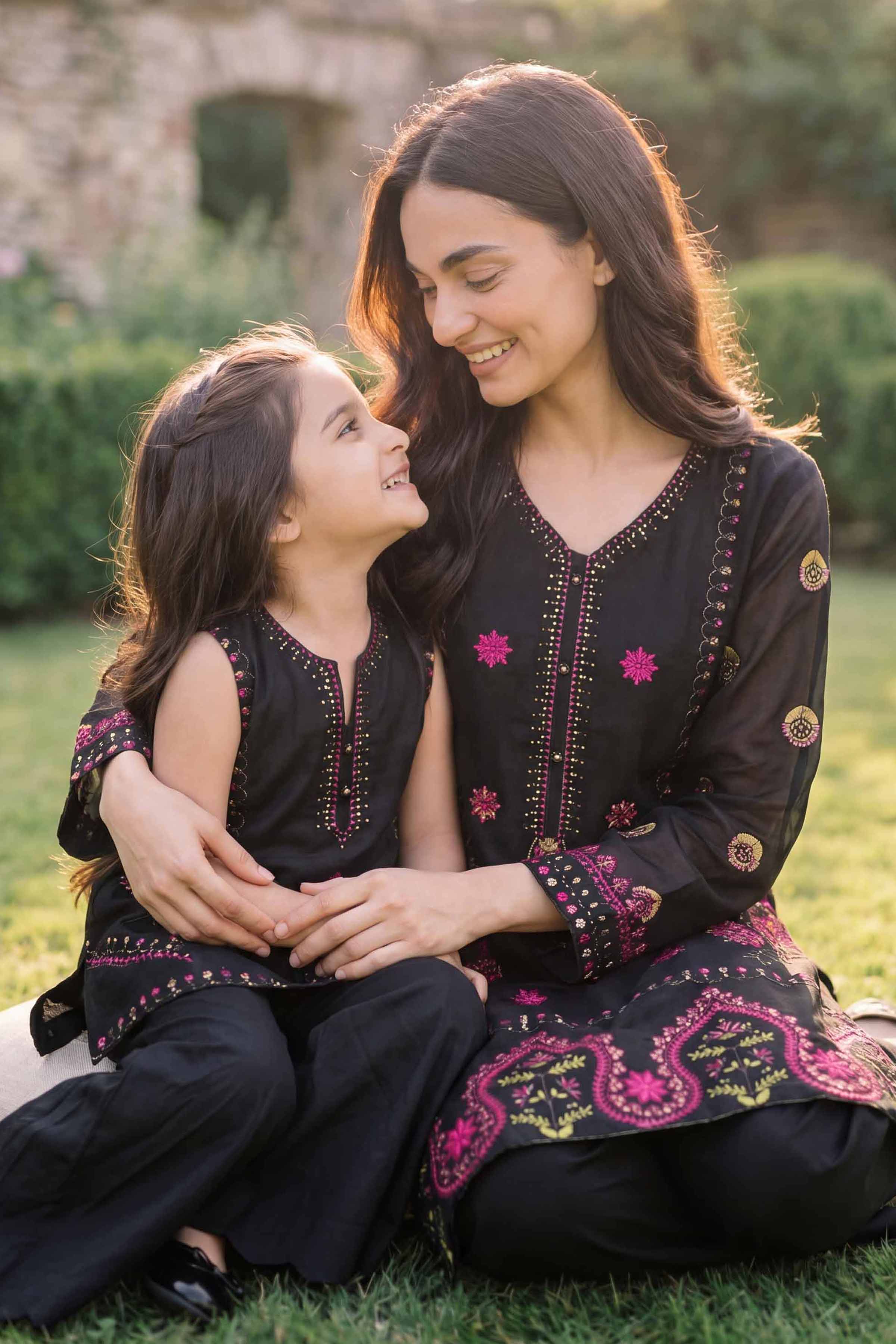 Nishat UK - Black Embroidered Cotton 2 Pieces Ready To Wear Dress