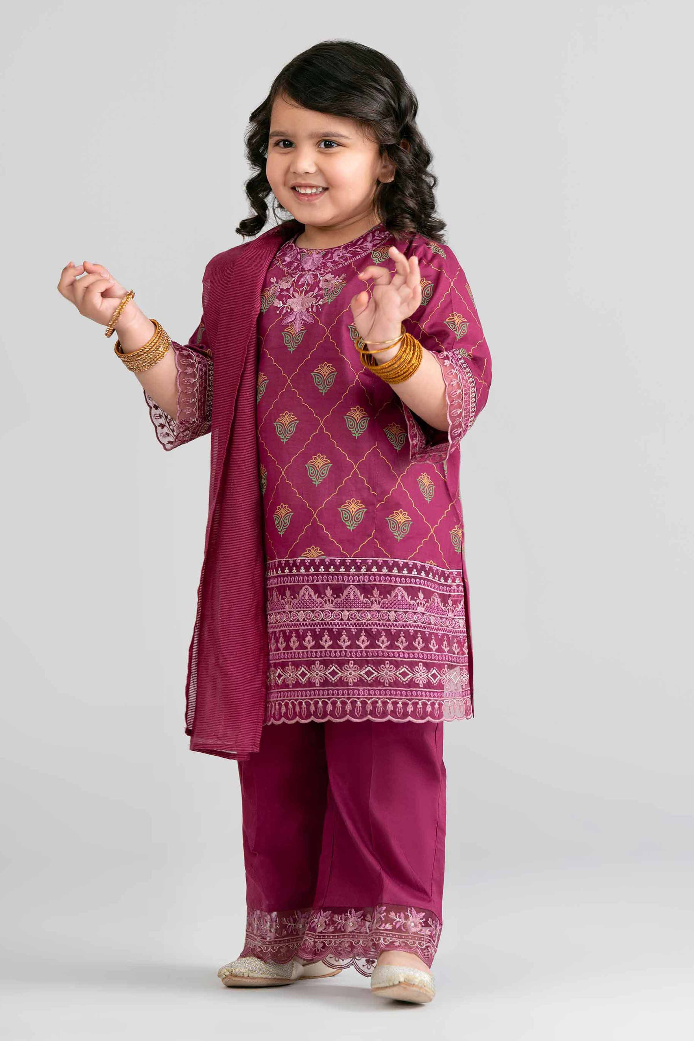 NishatUK - Blue Embroidered Lawn 3-piece ready to wear Suit