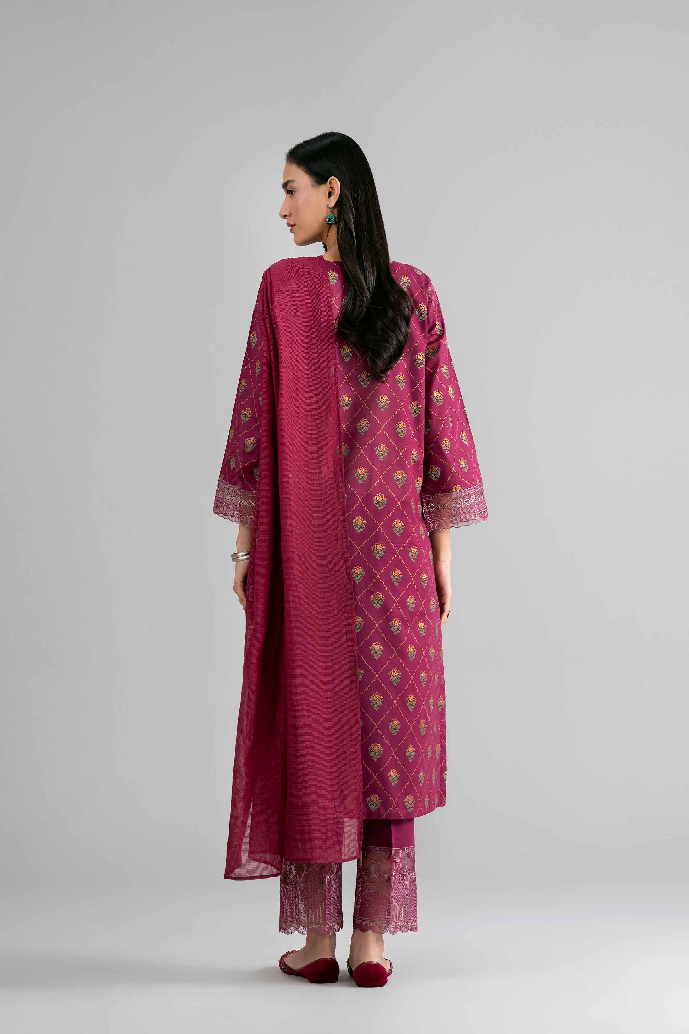 NishatUK - Blue Embroidered Lawn 3-piece ready to wear Suit