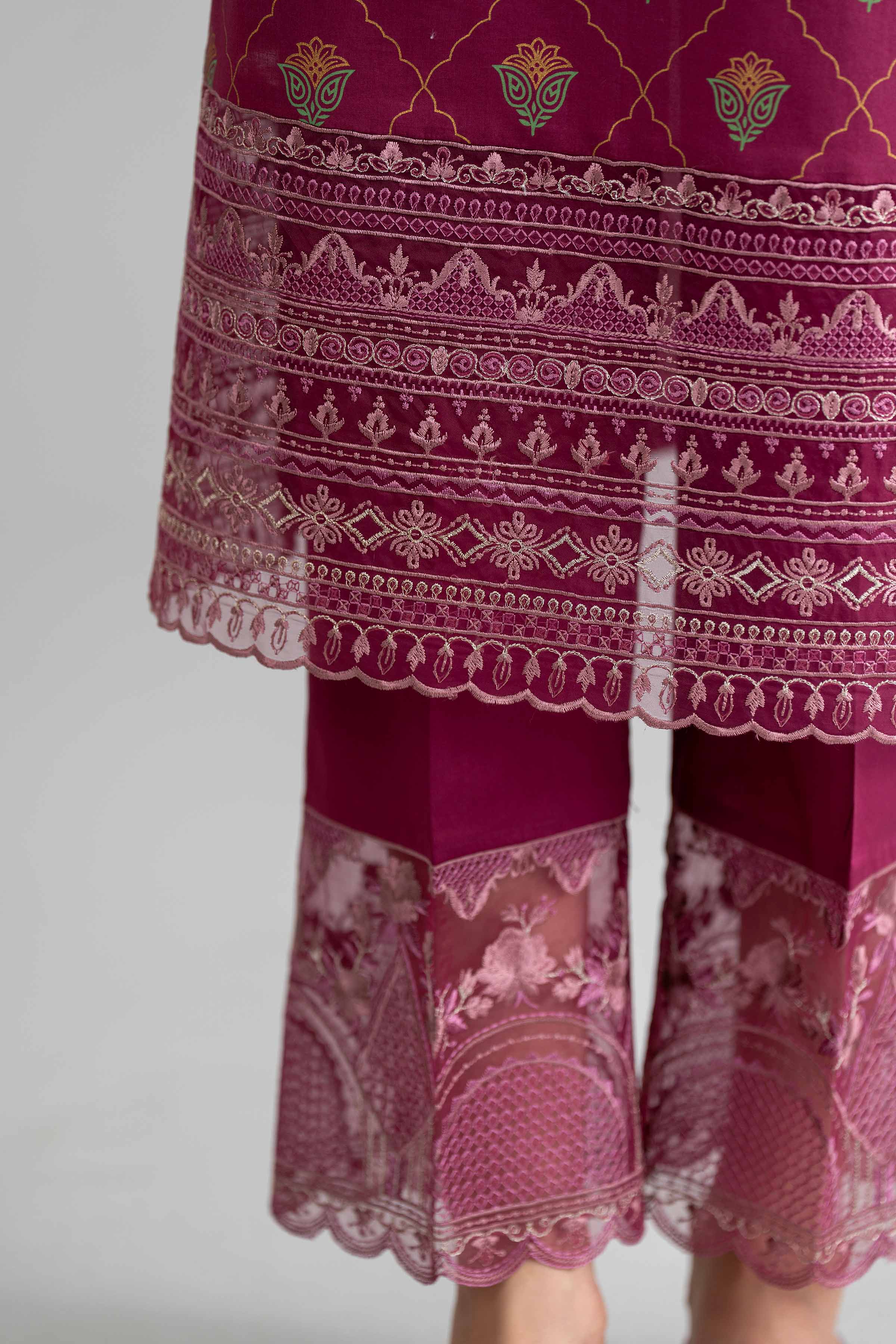 NishatUK - Blue Embroidered Lawn 3-piece ready to wear Suit