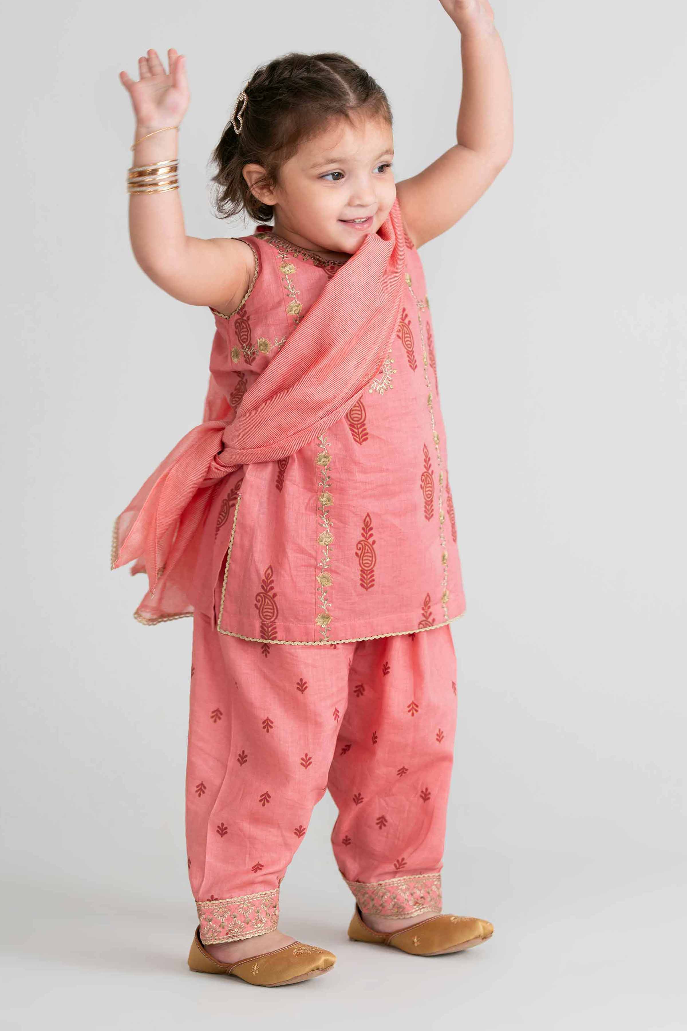 NishatUK - Pink Embroidered Lawn 3-piece ready to wear Suit