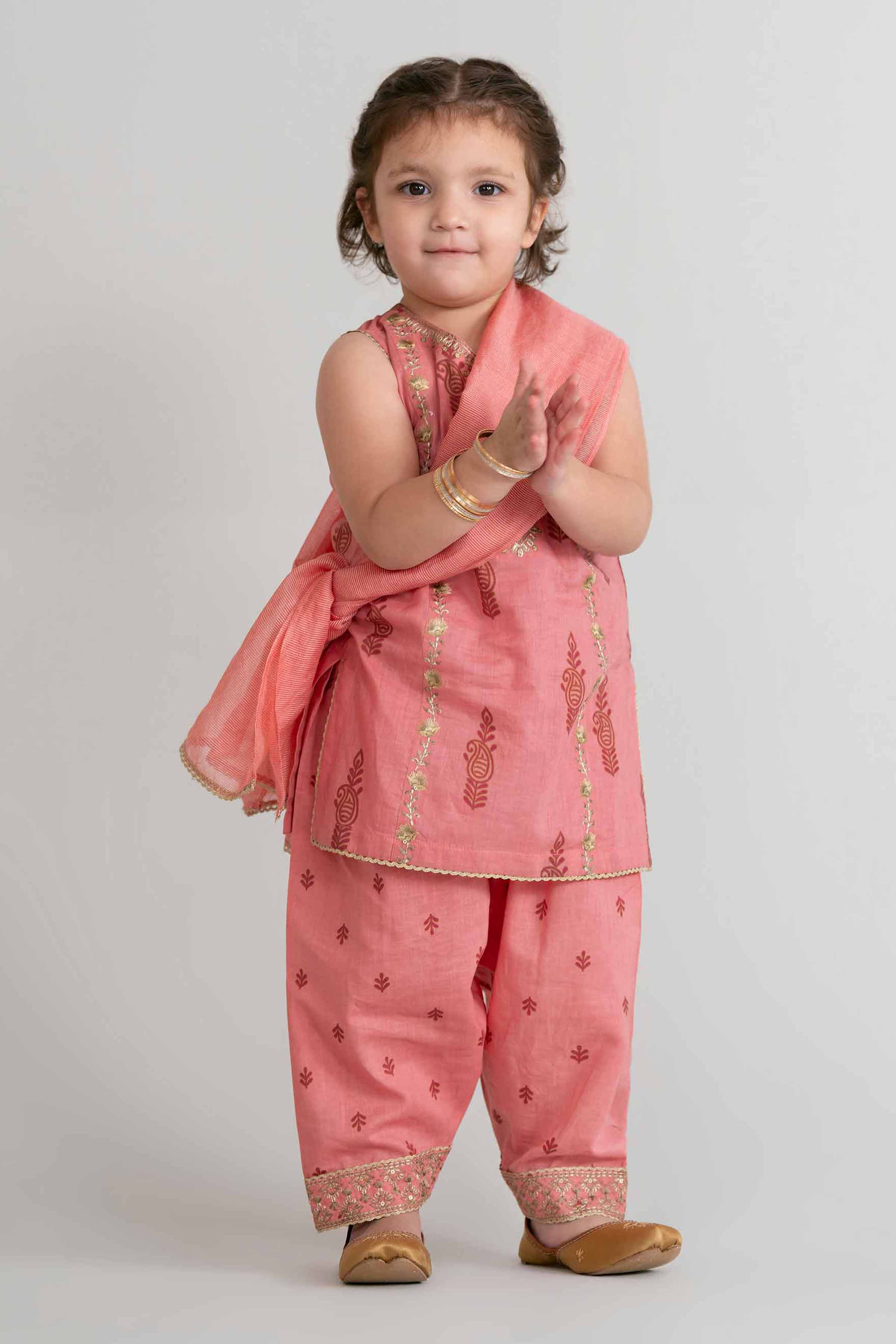 NishatUK - Pink Embroidered Lawn 3-piece ready to wear Suit