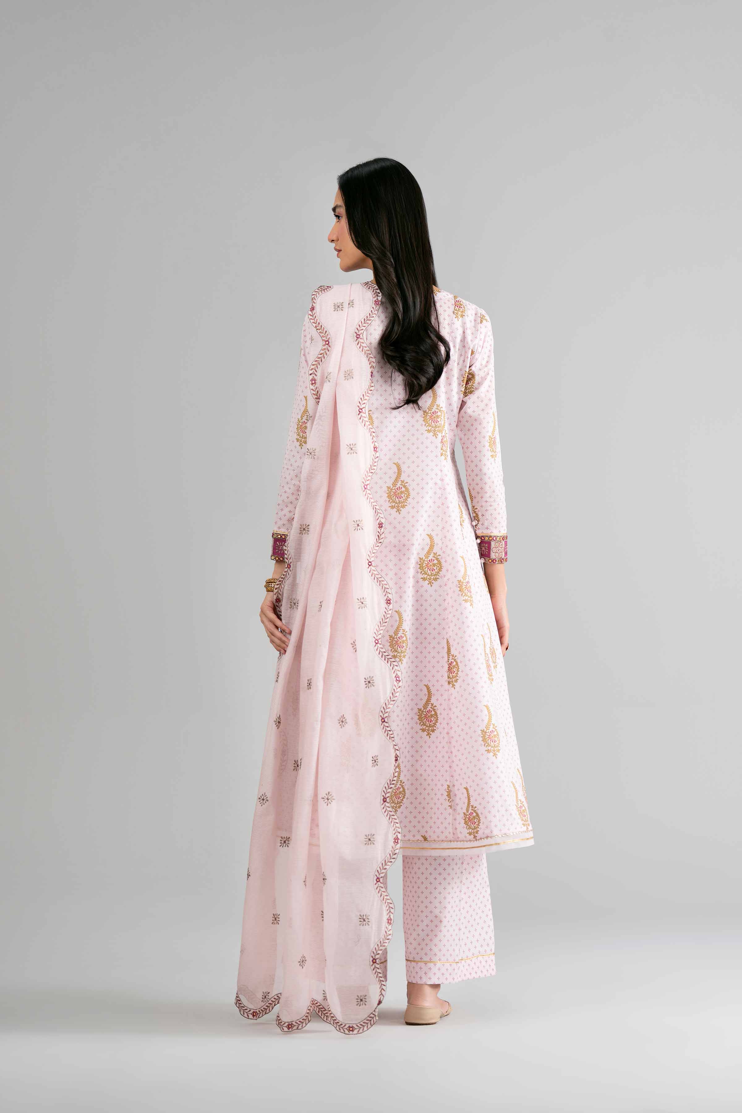 Nishat UK - Pink Embroidered Lawn 3-piece ready to wear Suit