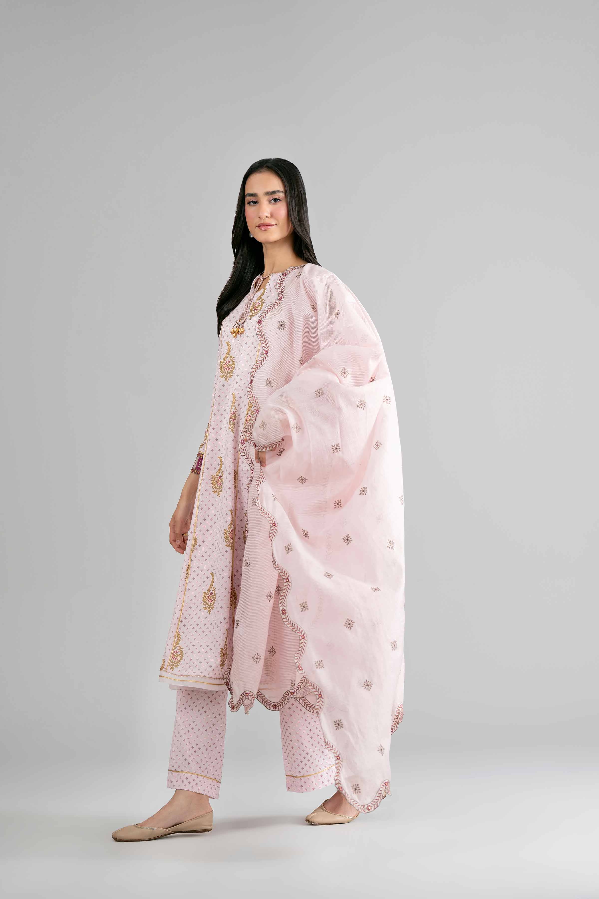 Nishat UK - Pink Embroidered Lawn 3-piece ready to wear Suit