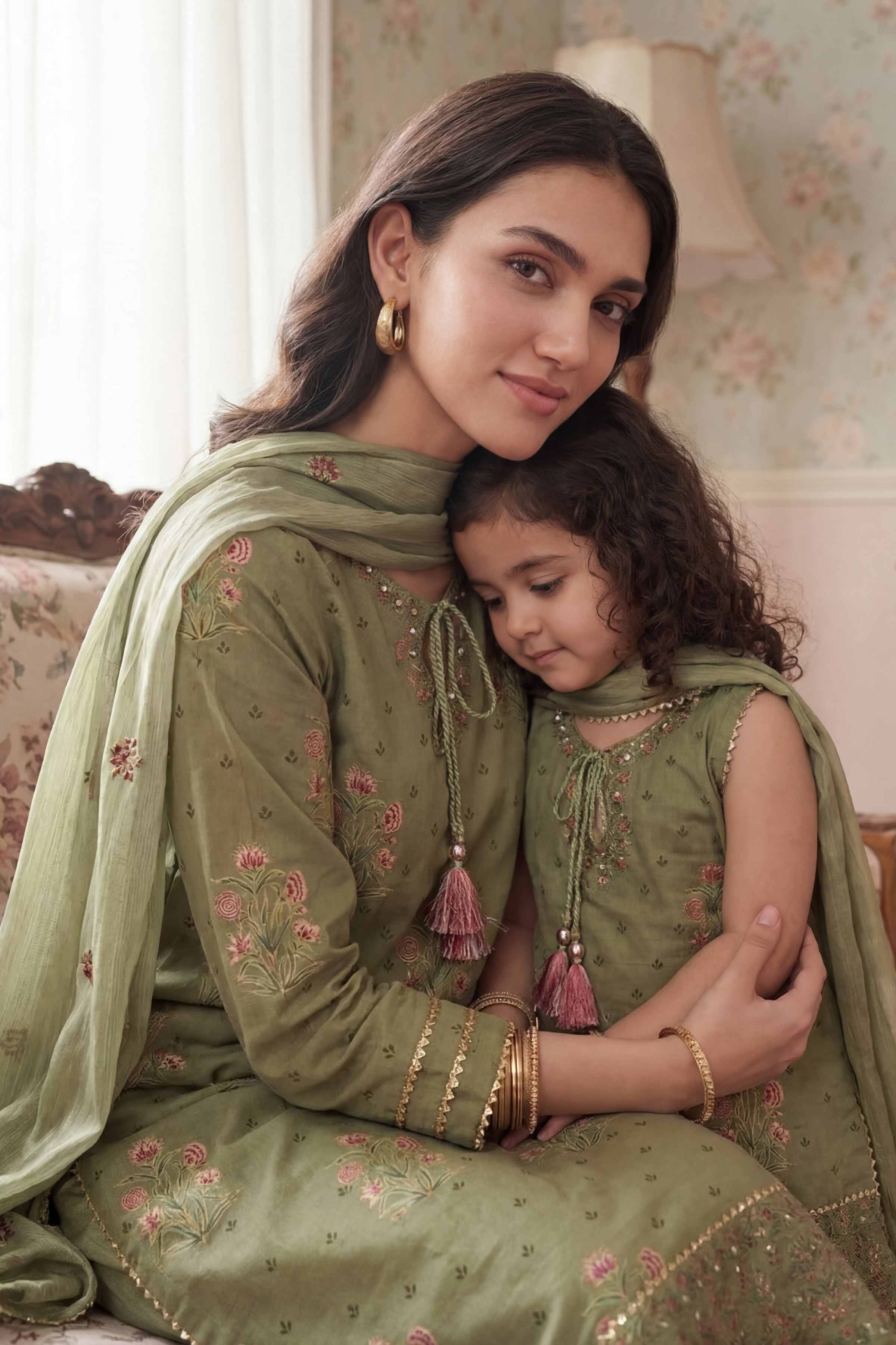 Nishat UK - Green Embroidered Lawn 3-piece ready to wear Suit
