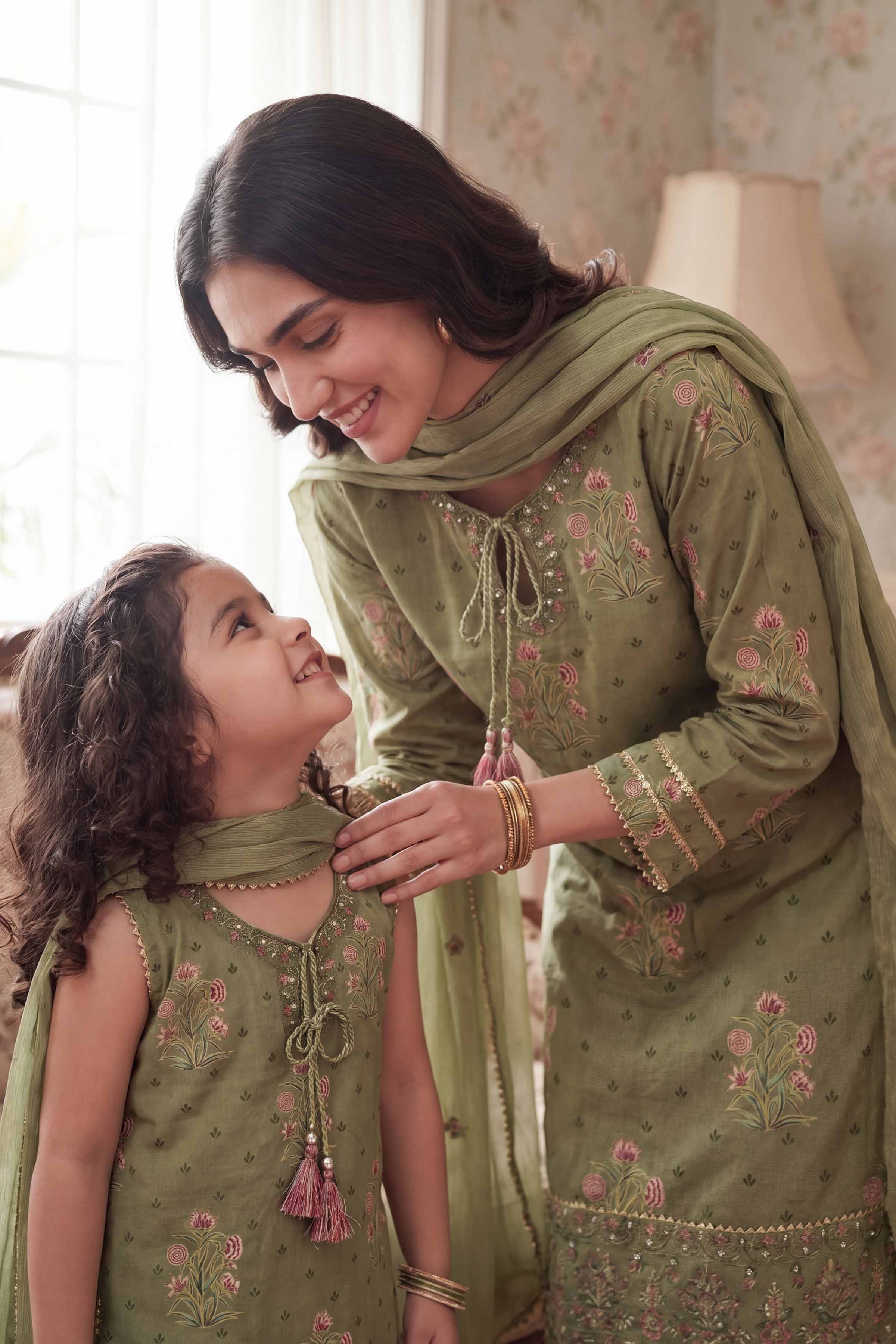 Nishat UK - Green Embroidered Lawn 3-piece ready to wear Suit