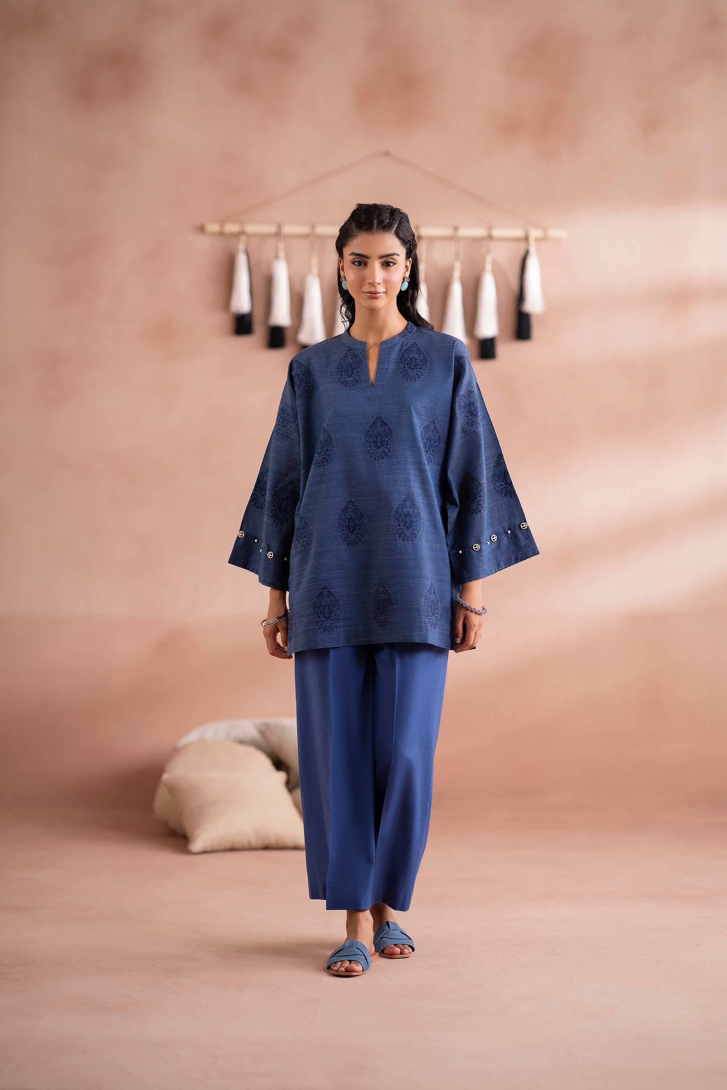 NishatUK - Blue Solids Jacquard 2-piece ready to wear Dress