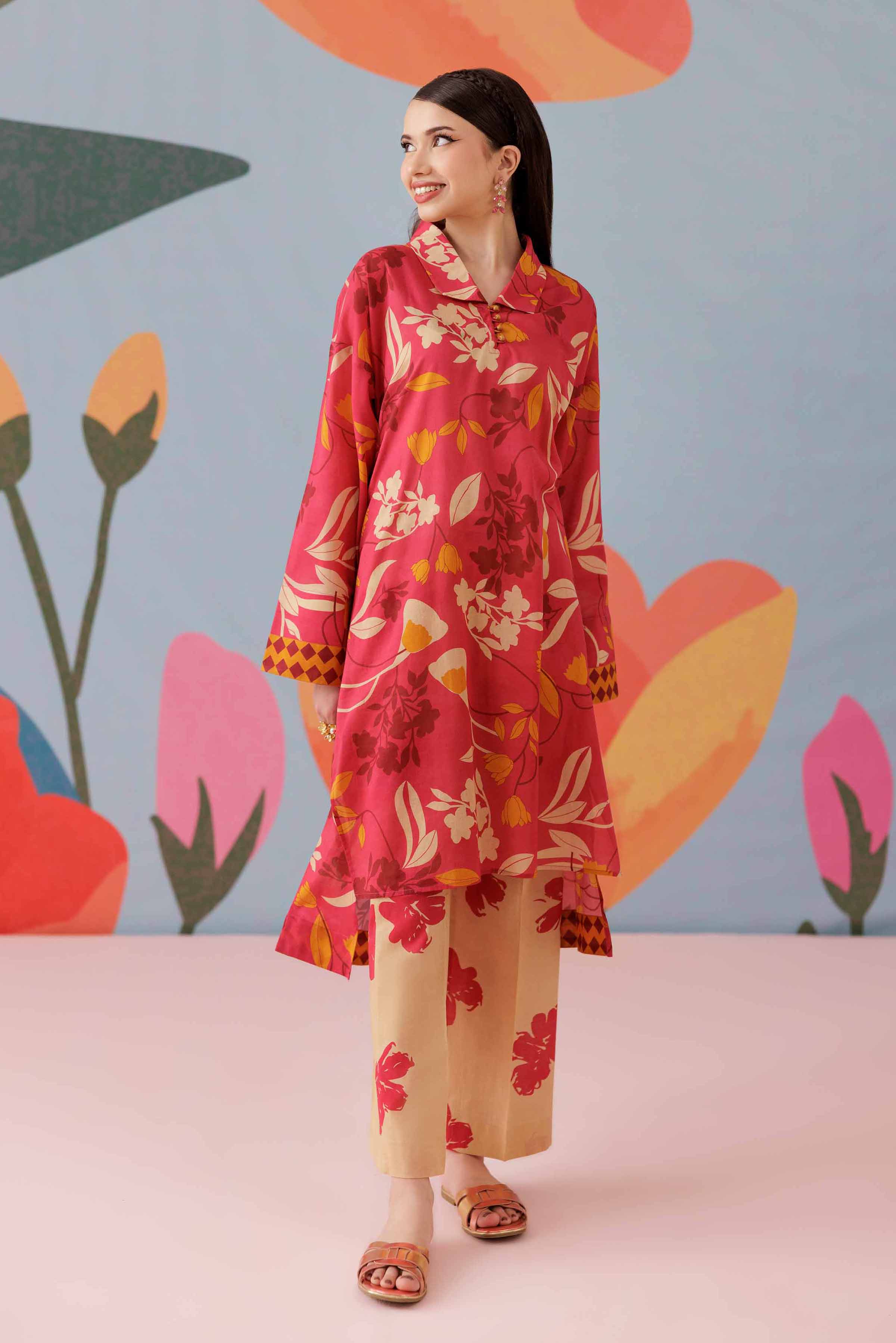 NishatUK - Pink Printed Lawn 2-piece ready to wear Dress