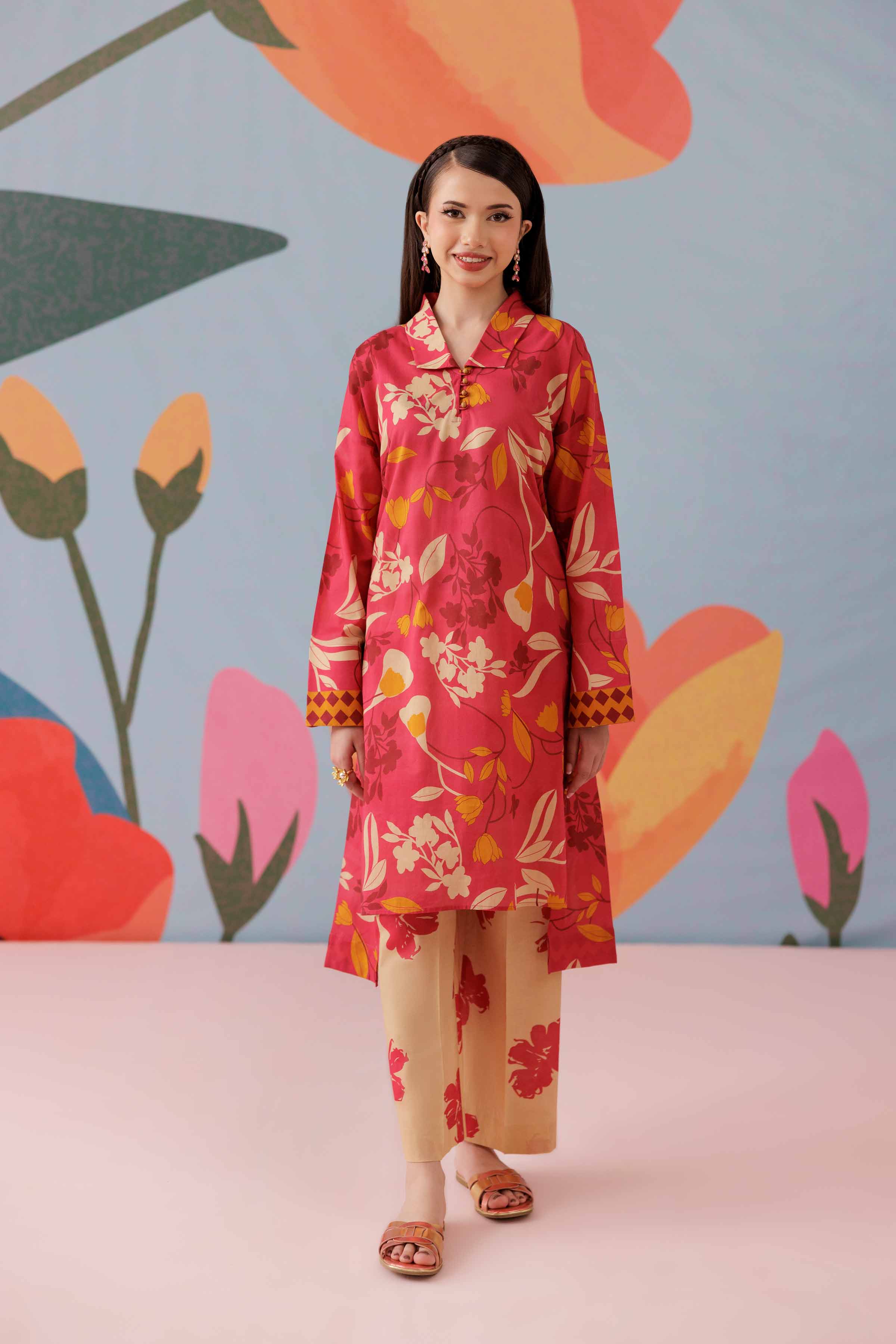 NishatUK - Pink Printed Lawn 2-piece ready to wear Dress