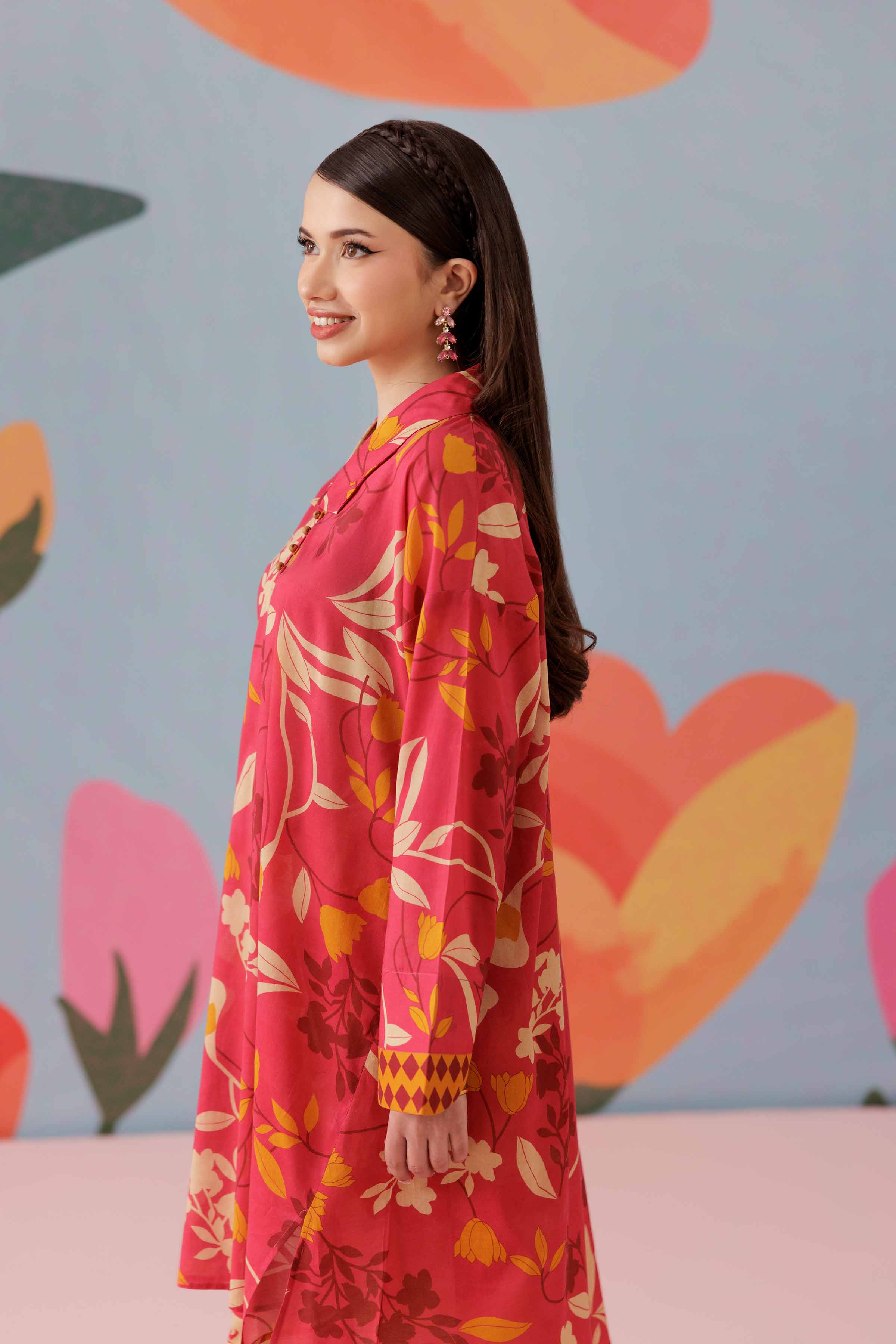 NishatUK - Pink Printed Lawn 2-piece ready to wear Dress