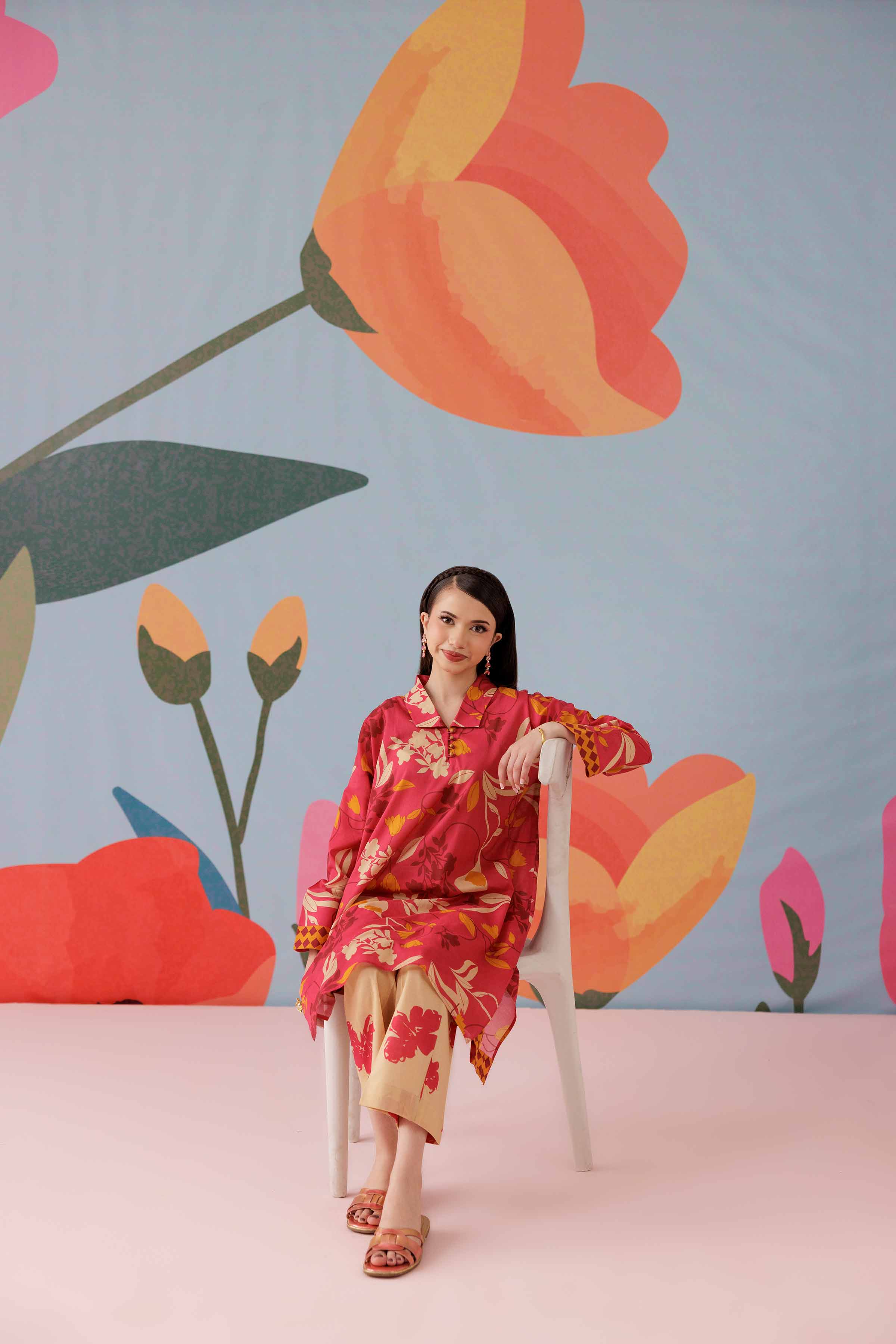 NishatUK - Pink Printed Lawn 2-piece ready to wear Dress