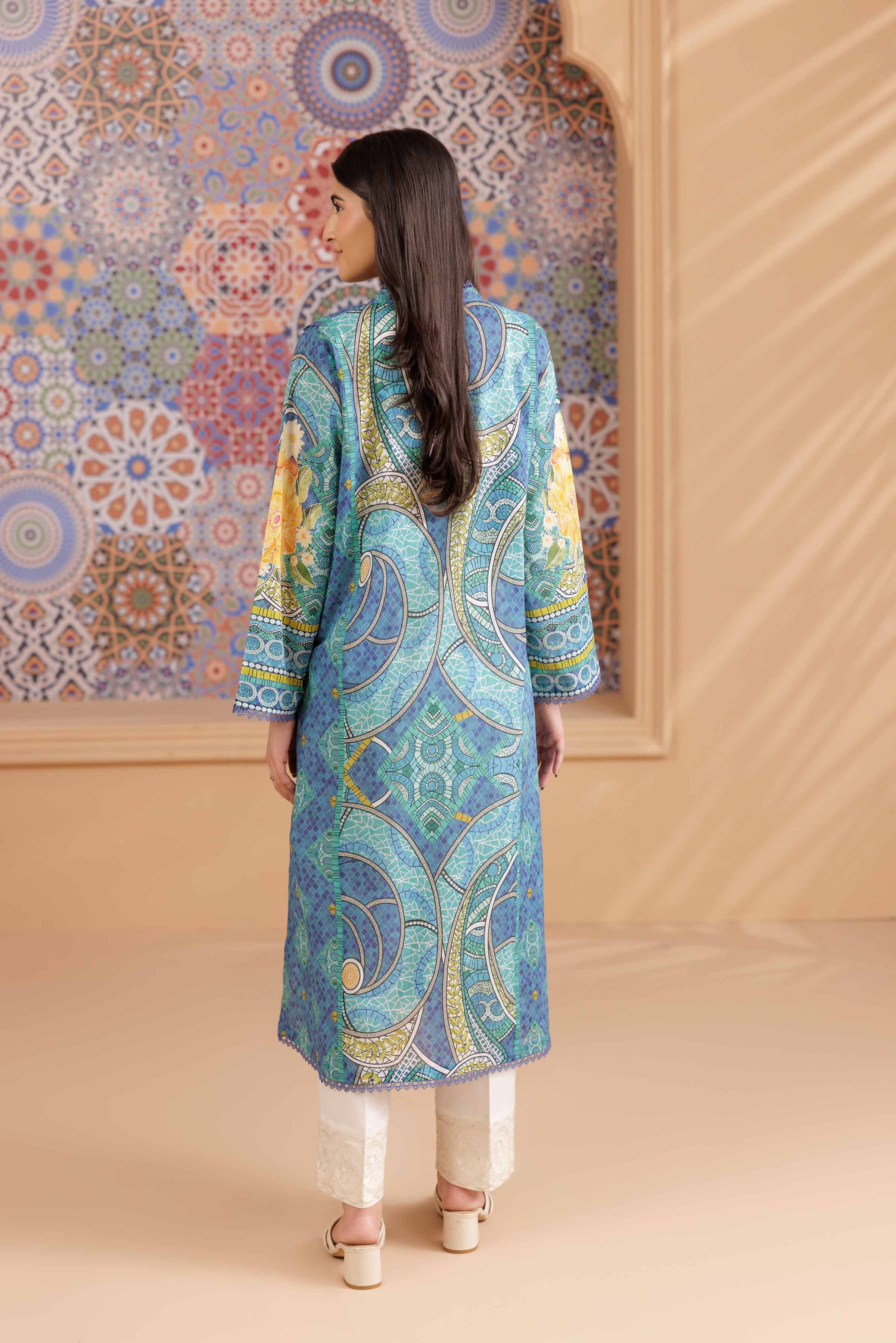NishatUK - Blue Printed Cambric 1-piece ready to wear Shirt