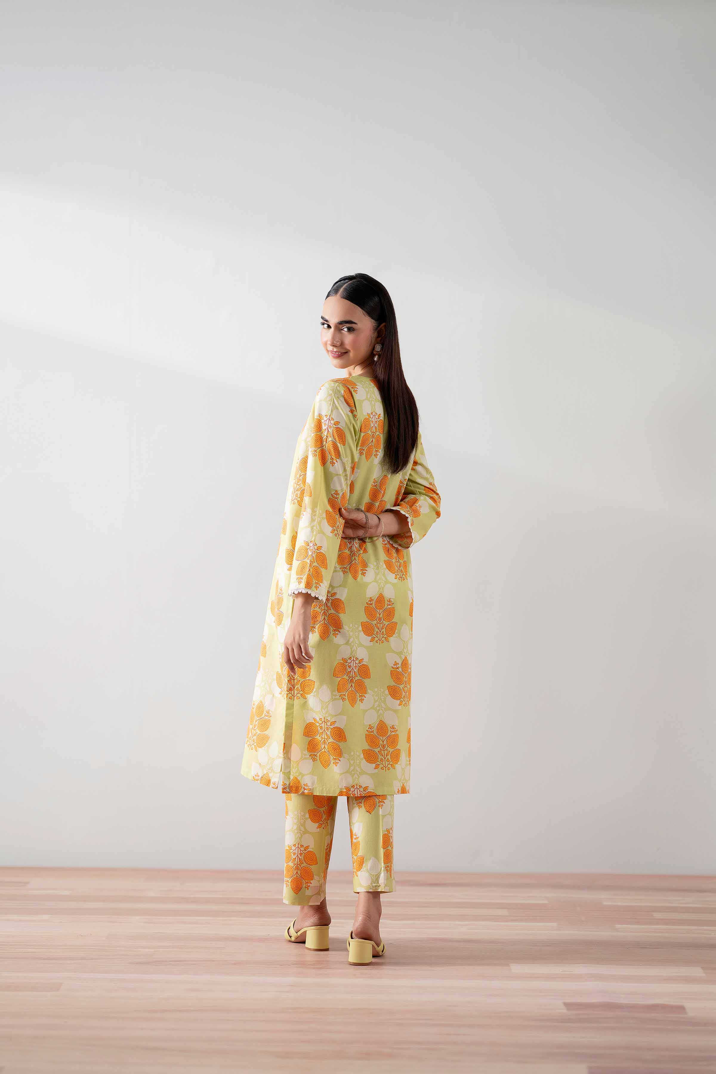 NishatUK - Green Printed Cambric 2-piece ready to wear Dress