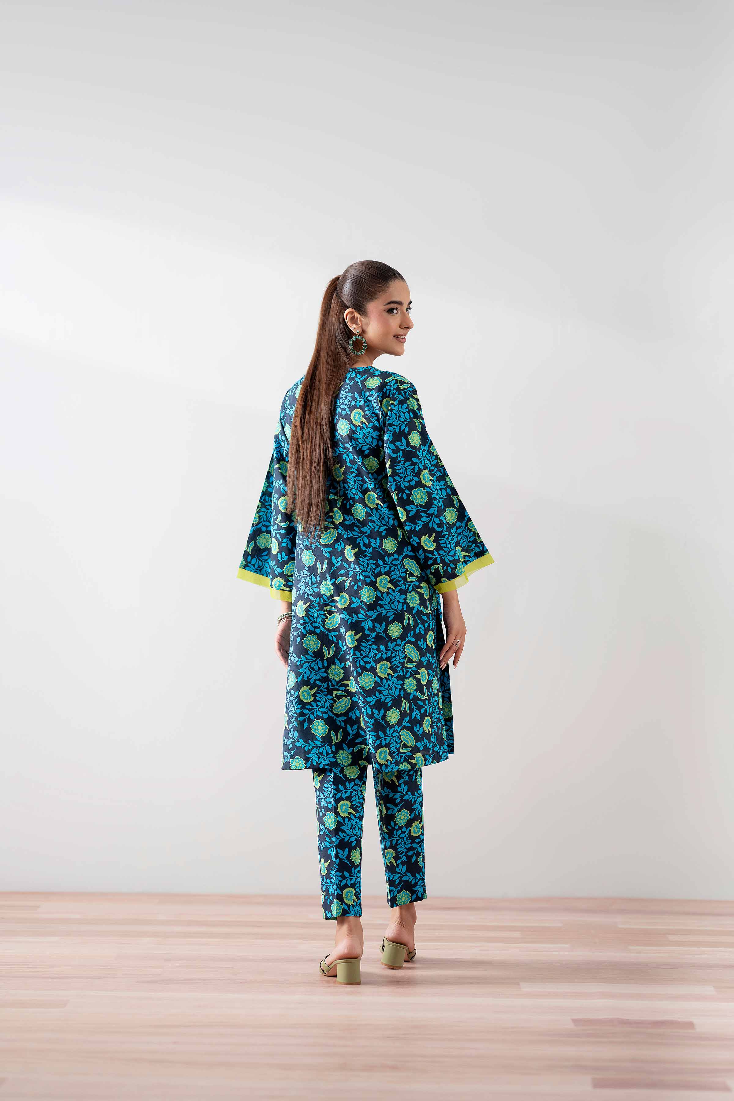 NishatUK - Blue Printed Cambric 2-piece ready to wear Dress