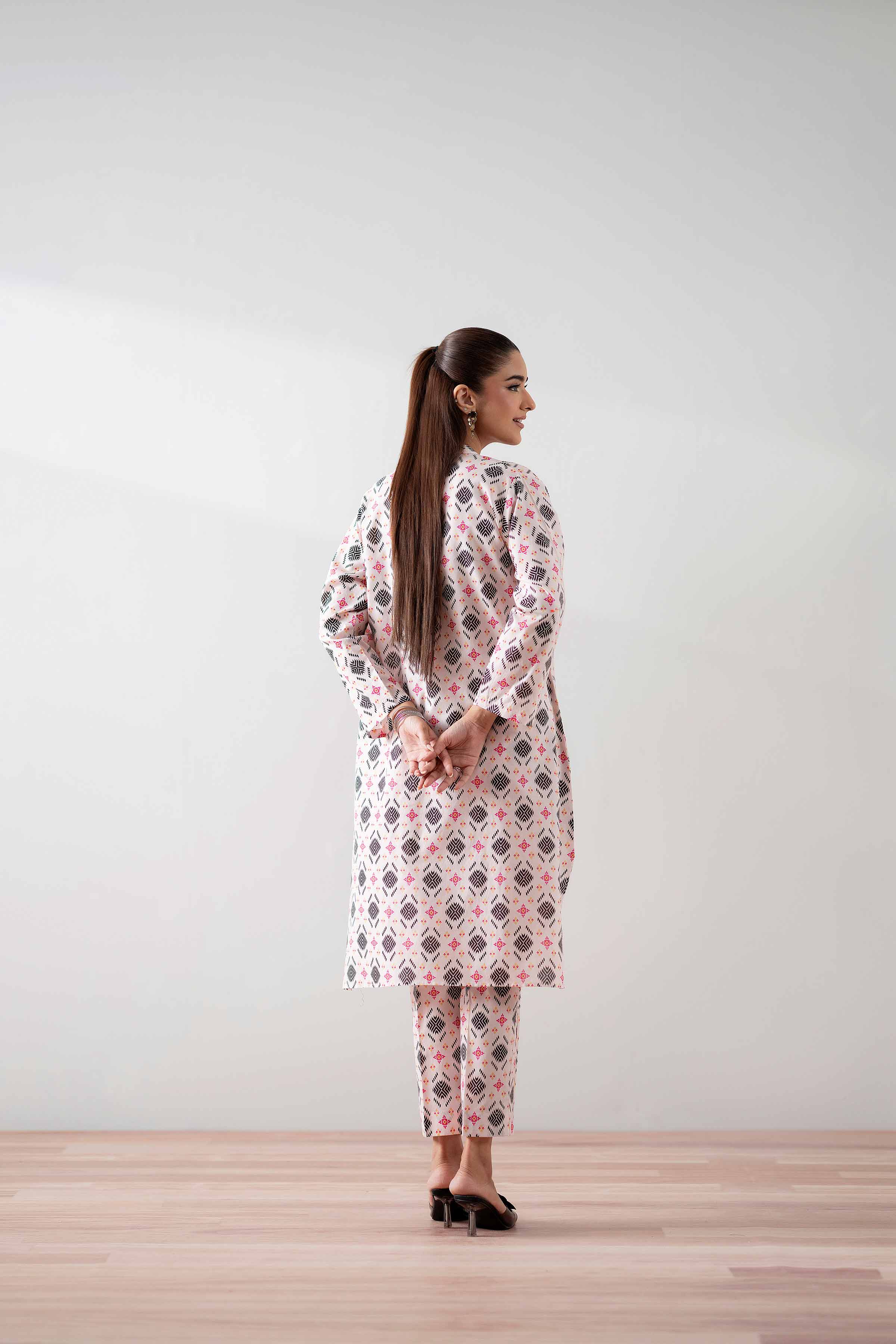 NishatUK - Powder Pink Printed Cambric 2-piece ready to wear Dress