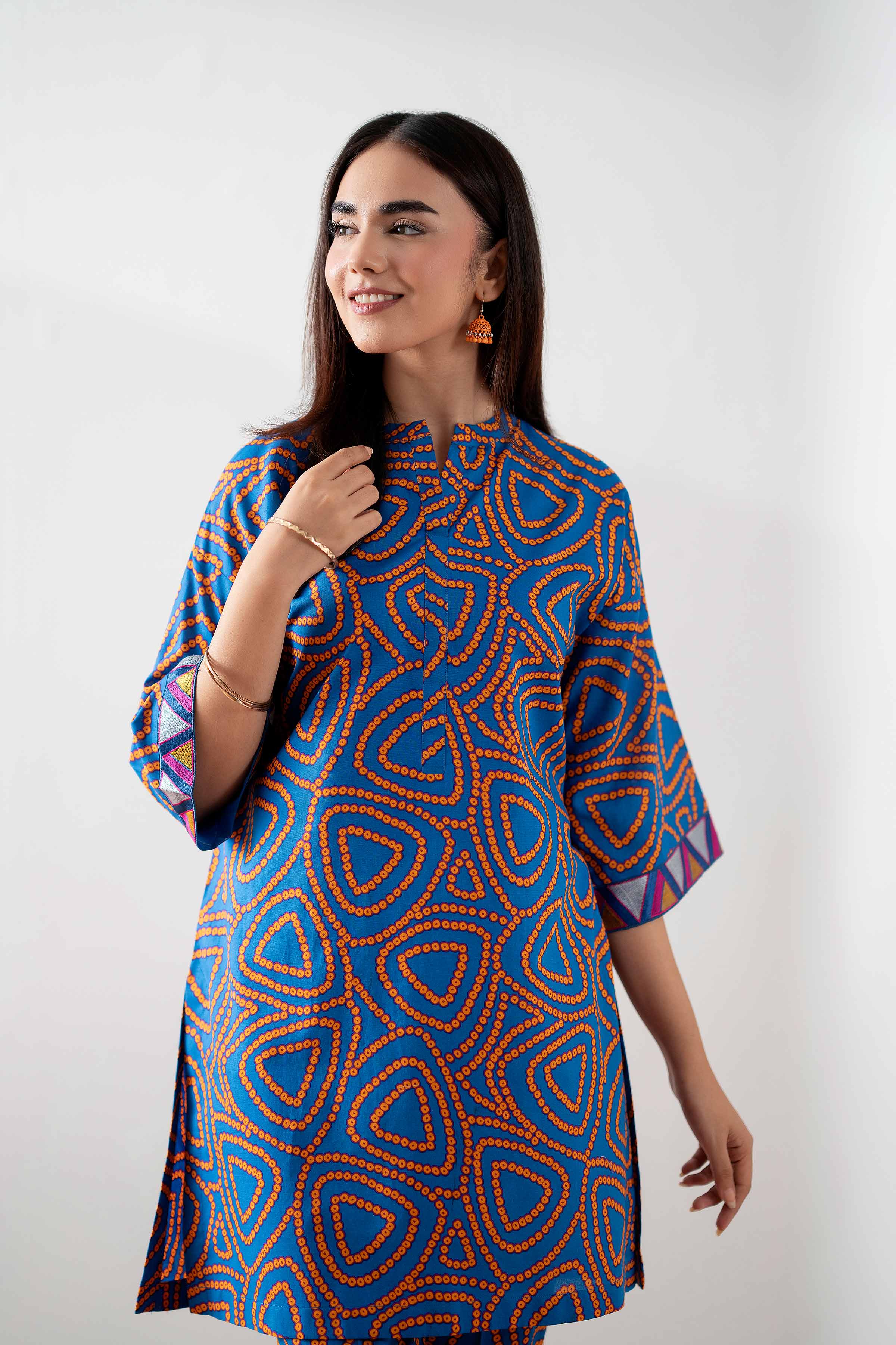 NishatUK - Blue Embroidered Cambric 2-piece ready to wear Dress