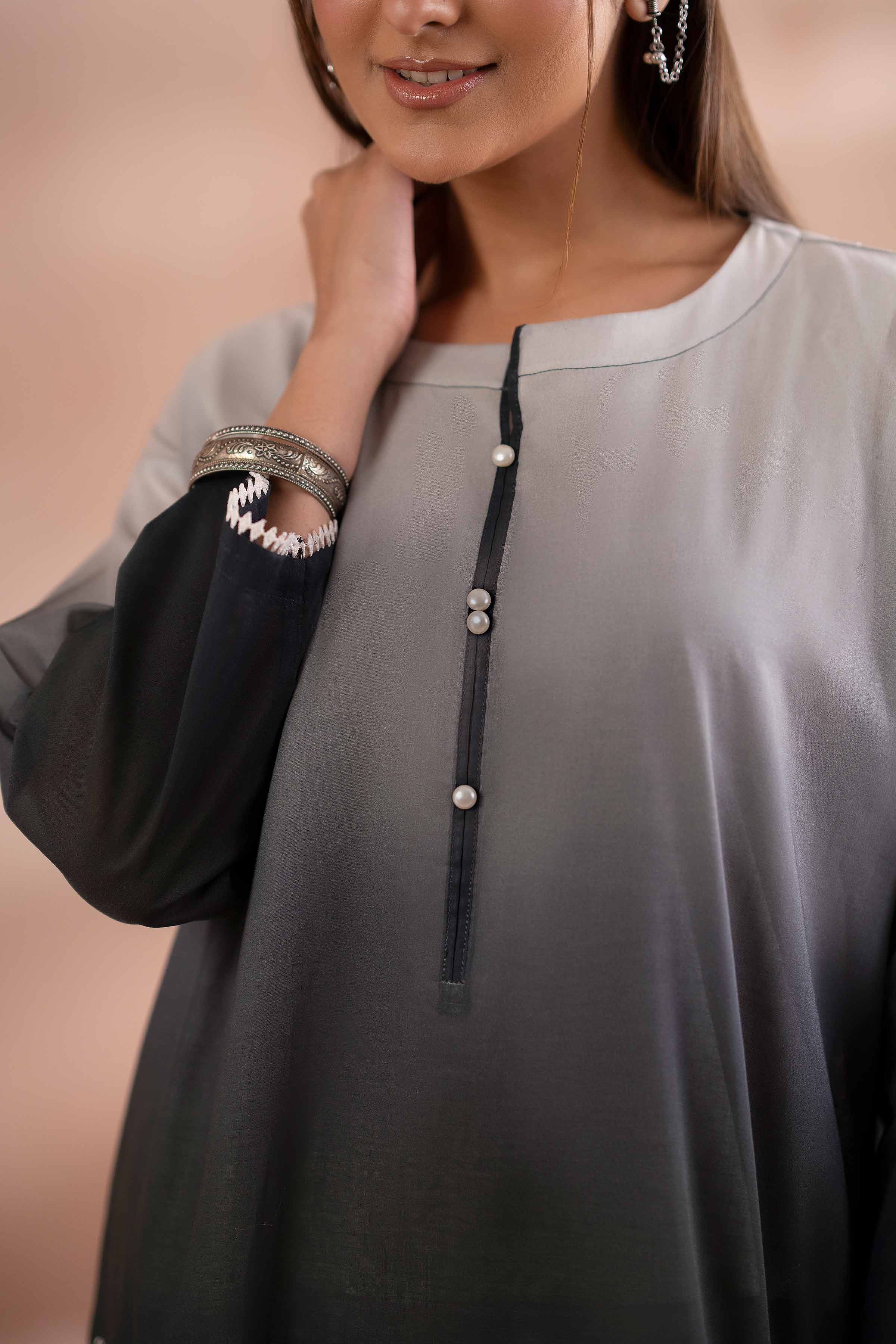 NishatUK - Black Embroidered Lawn 1-piece ready to wear Shirt