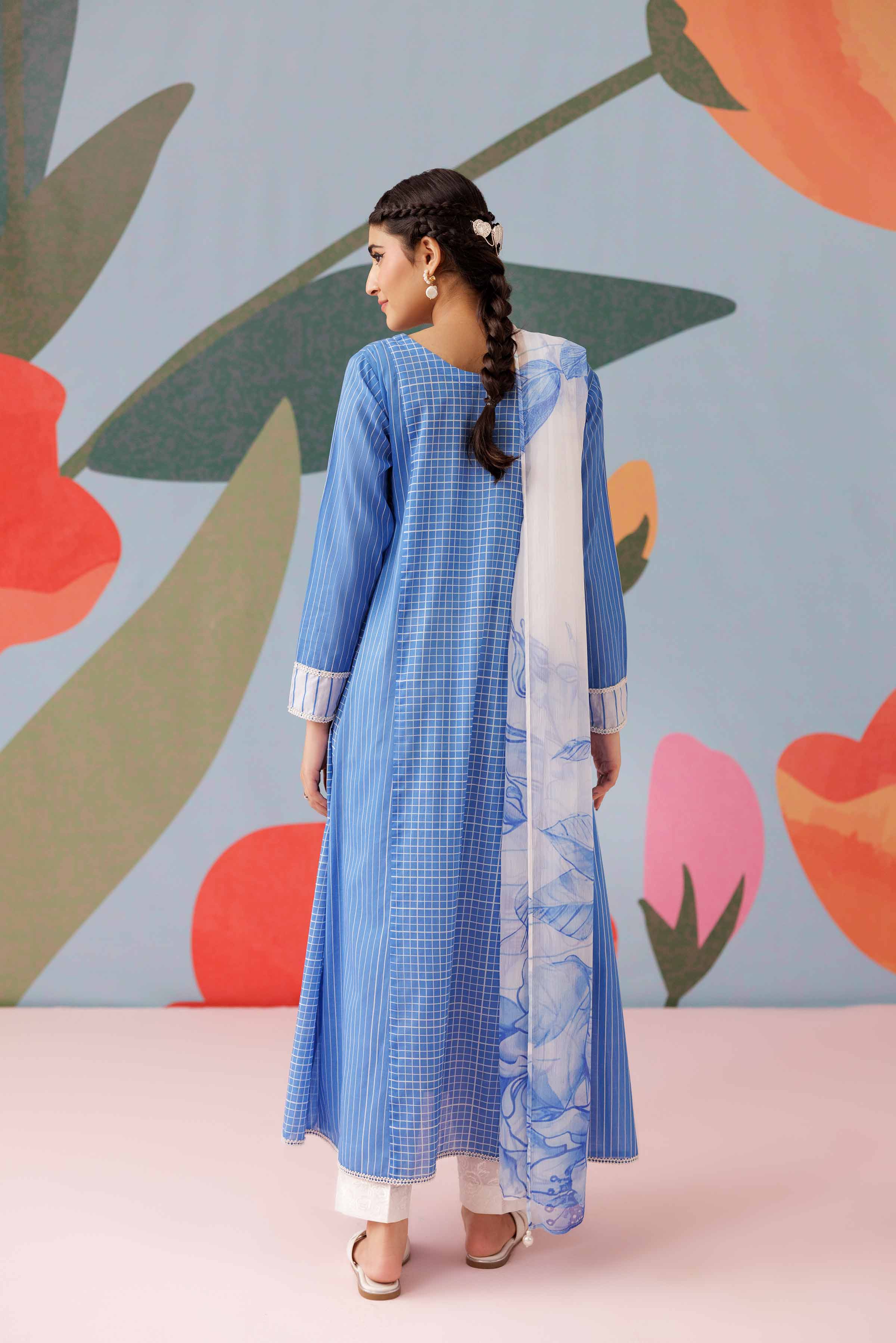 NishatUK - Blue Printed Cambric 2-piece ready to wear Dress