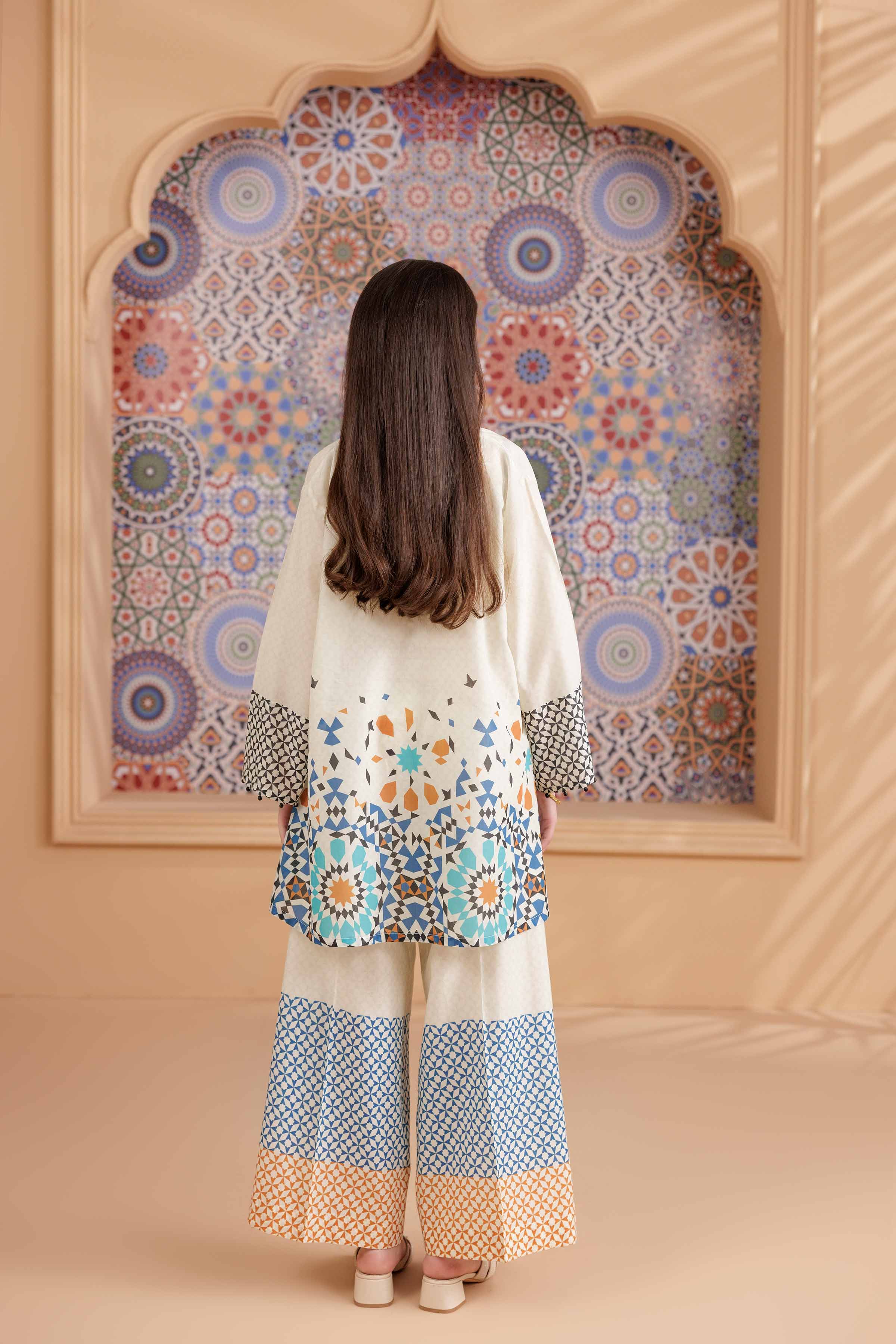 NishatUK - Beige Printed Lawn 2-piece ready to wear Dress