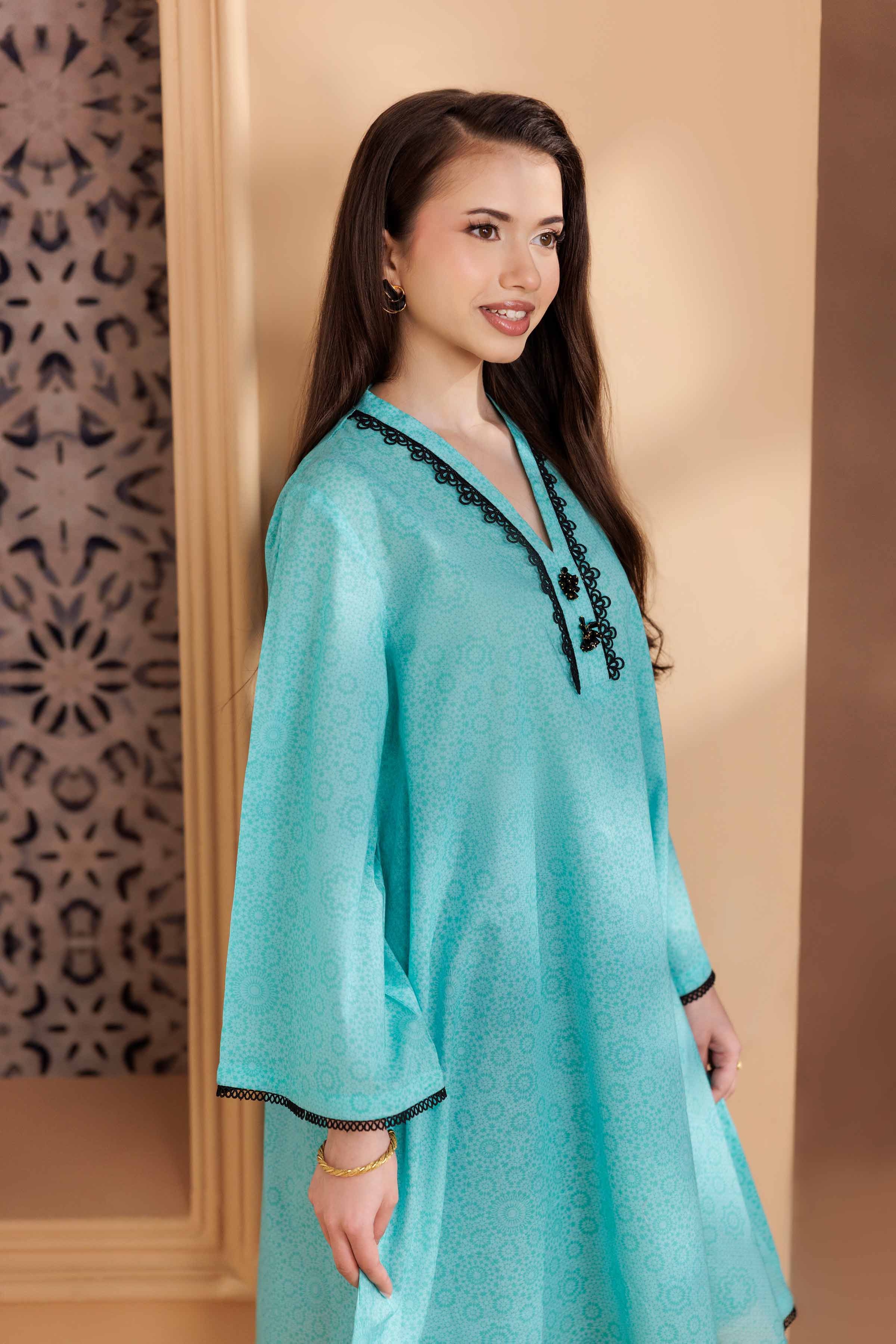 NishatUK - Blue Printed Cambric 2-piece ready to wear Dress