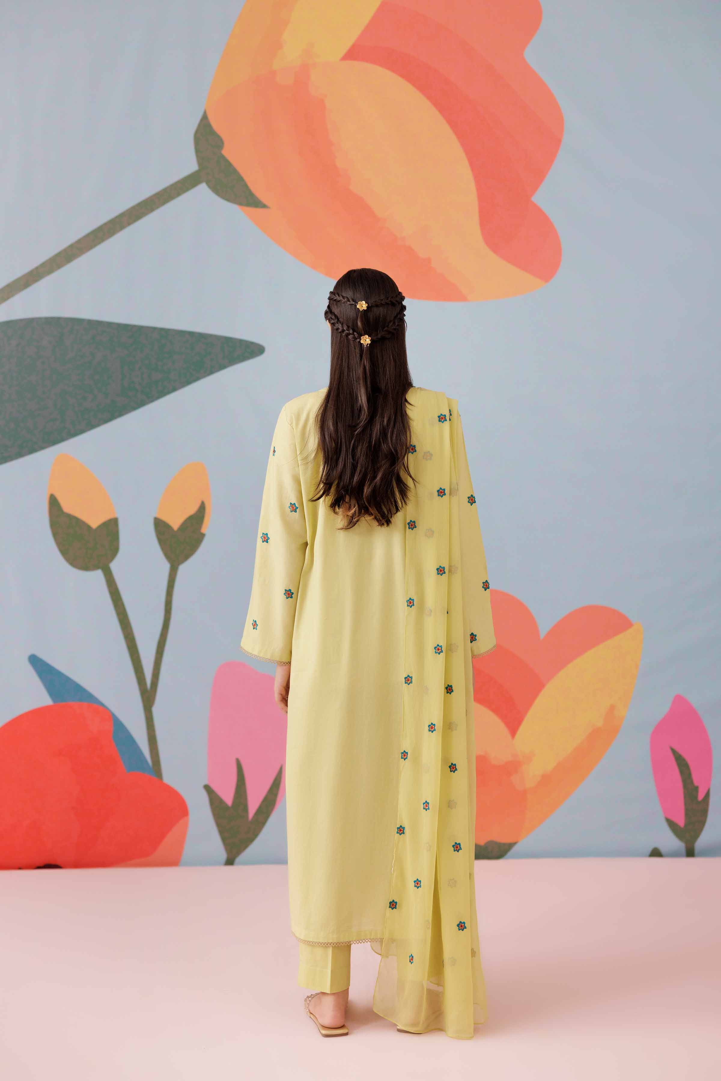 NishatUK - Green Embroidered Cambric 3-piece ready to wear Suit