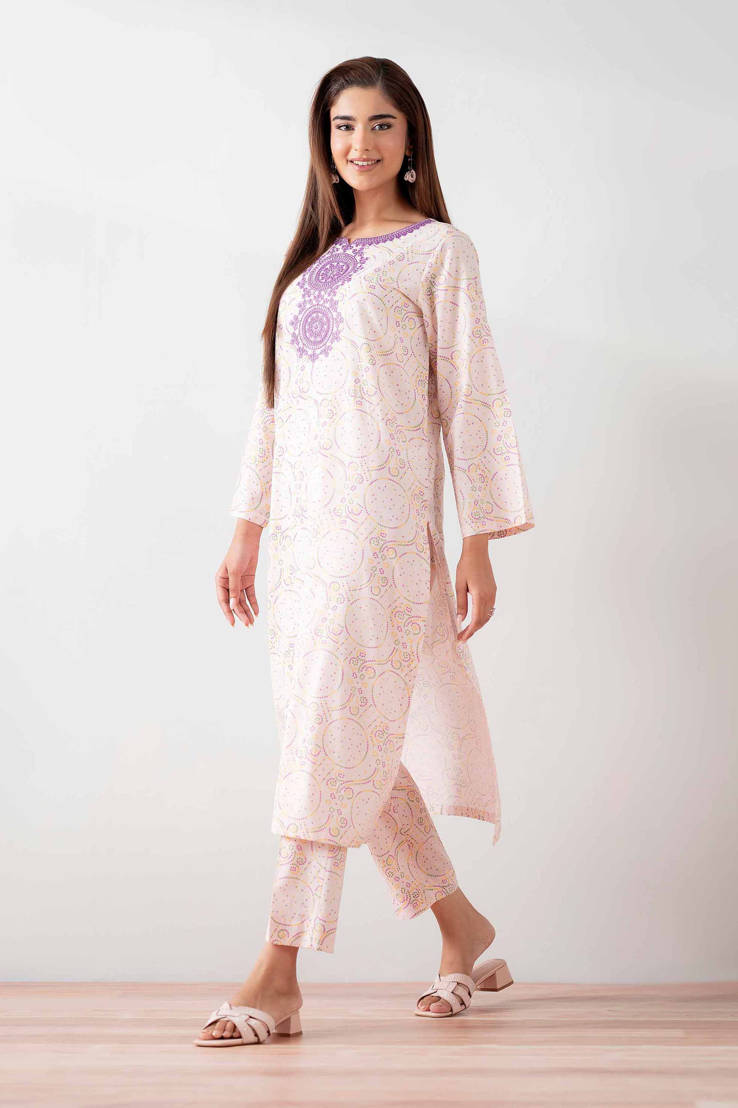 NishatUK - Pink Embroidered Cambric 2-piece ready to wear Dress
