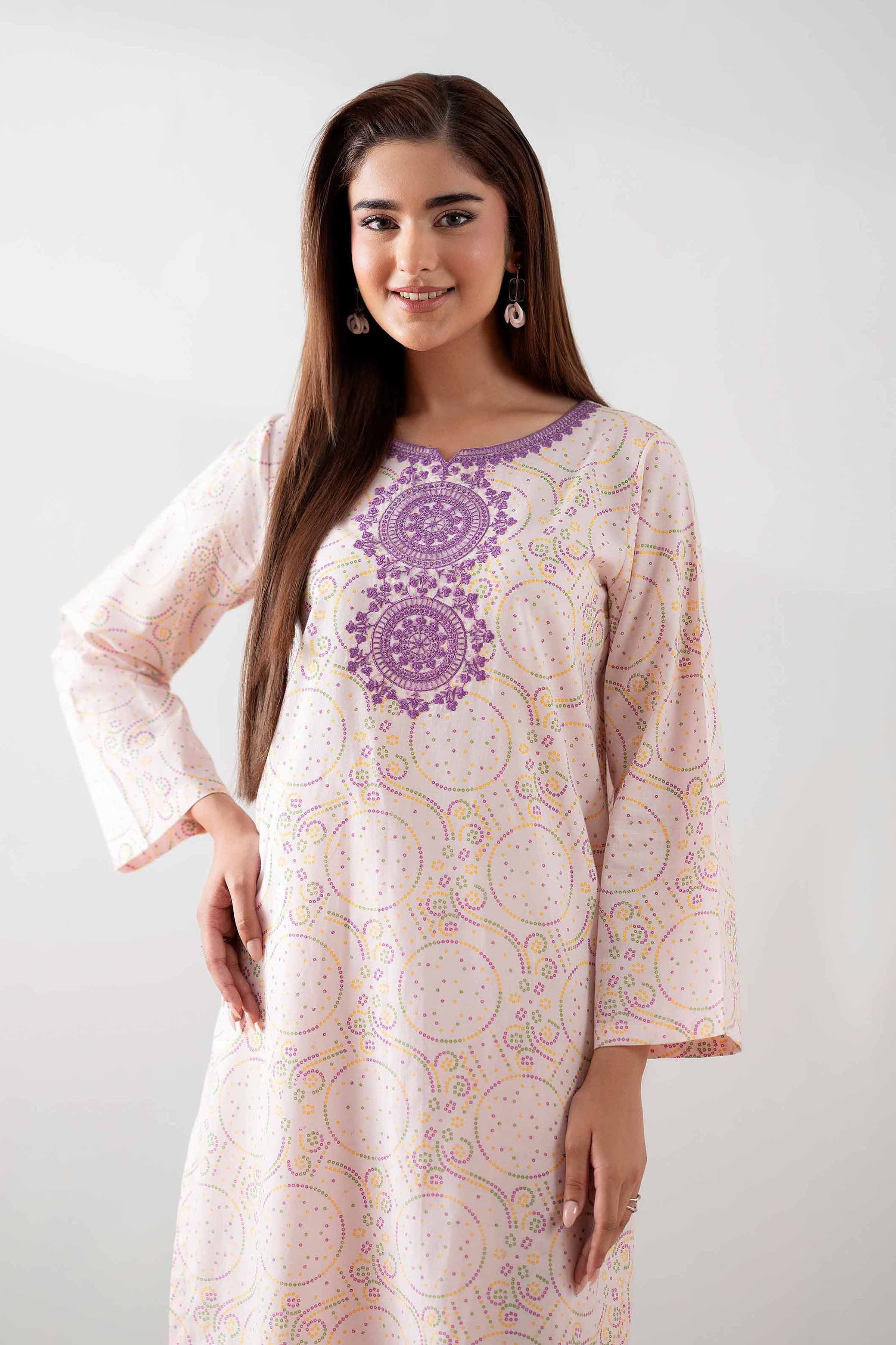 NishatUK - Pink Embroidered Cambric 2-piece ready to wear Dress