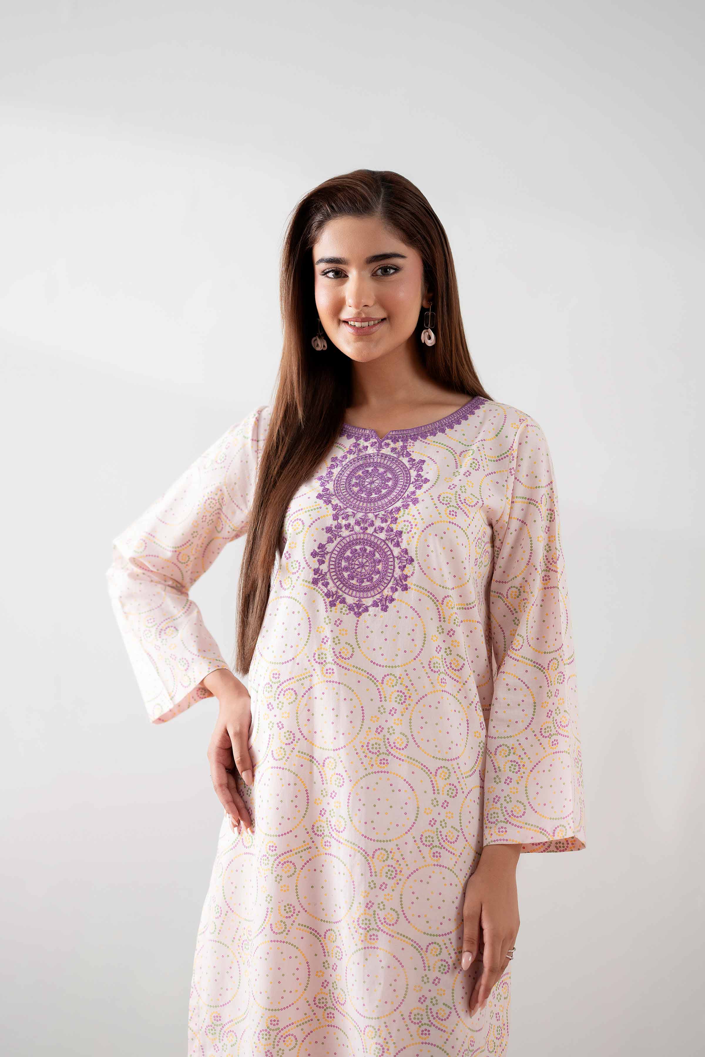 NishatUK - Pink Embroidered Cambric 2-piece ready to wear Dress