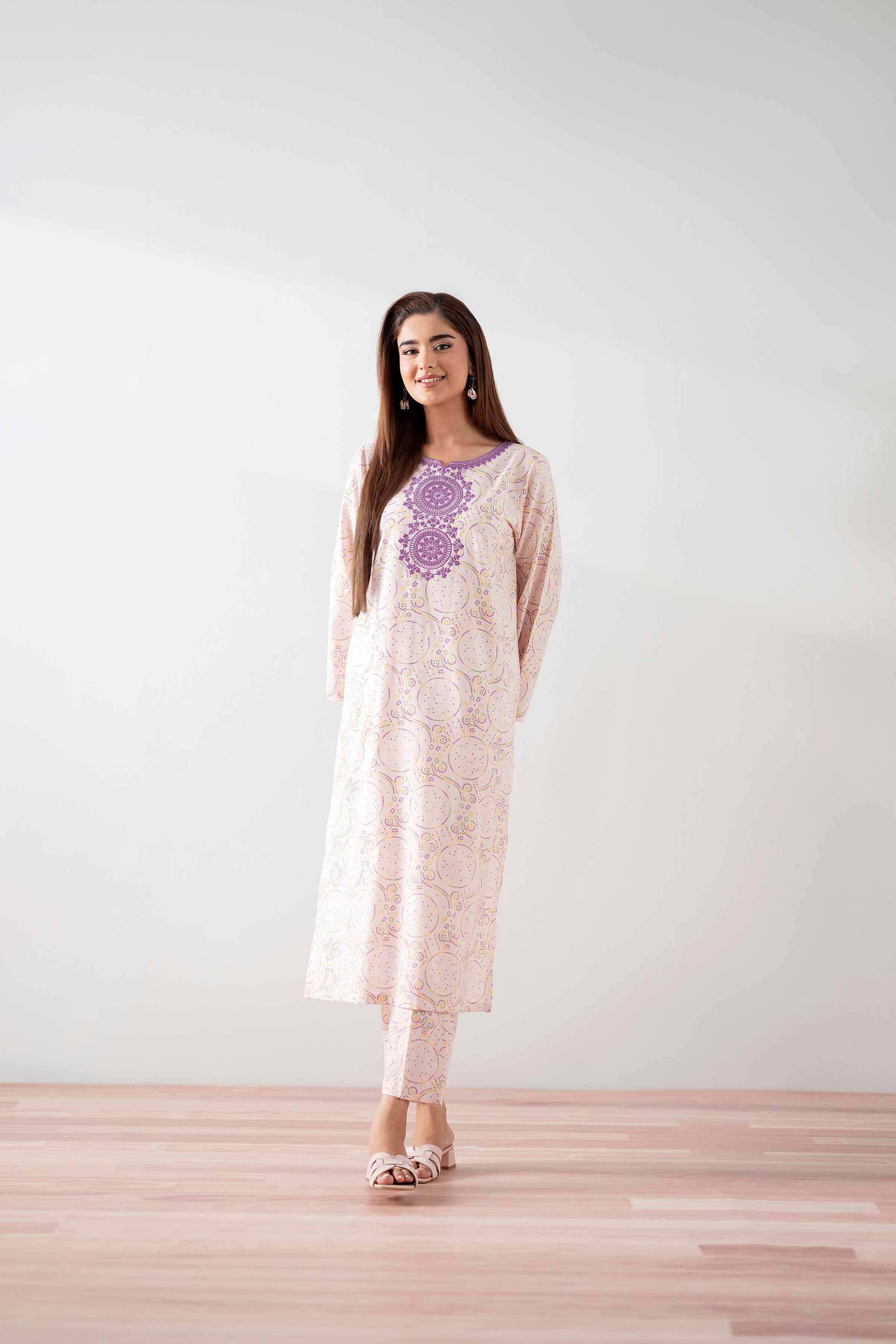 NishatUK - Pink Embroidered Cambric 2-piece ready to wear Dress