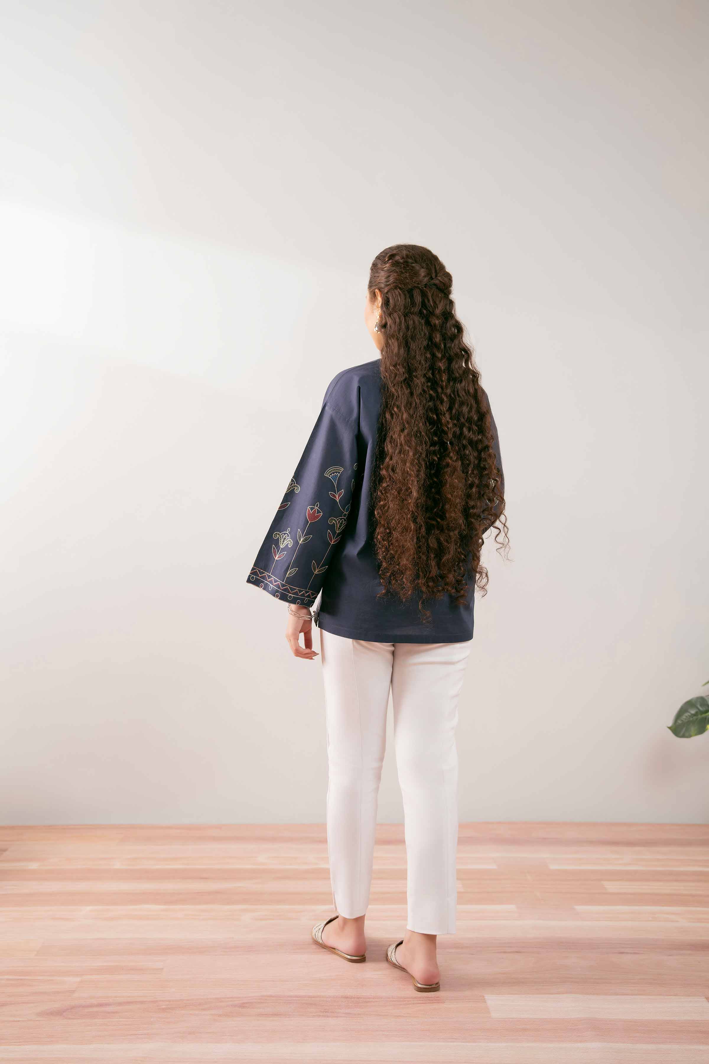 NishatUK - Blue Embroidered Cambric 1-piece ready to wear Tunic