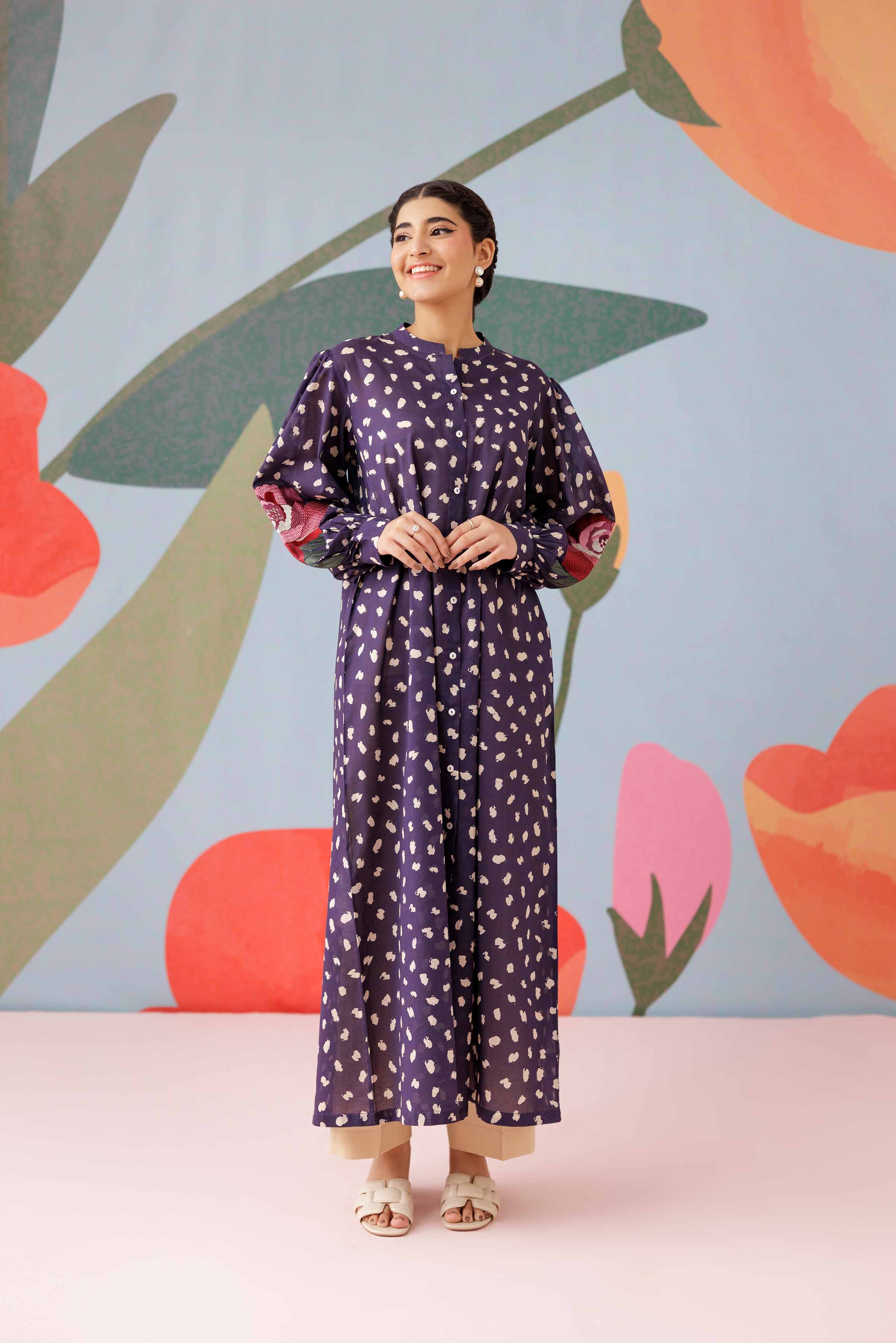 NishatUK - Blue Embroidered Lawn 1-piece ready to wear Shirt