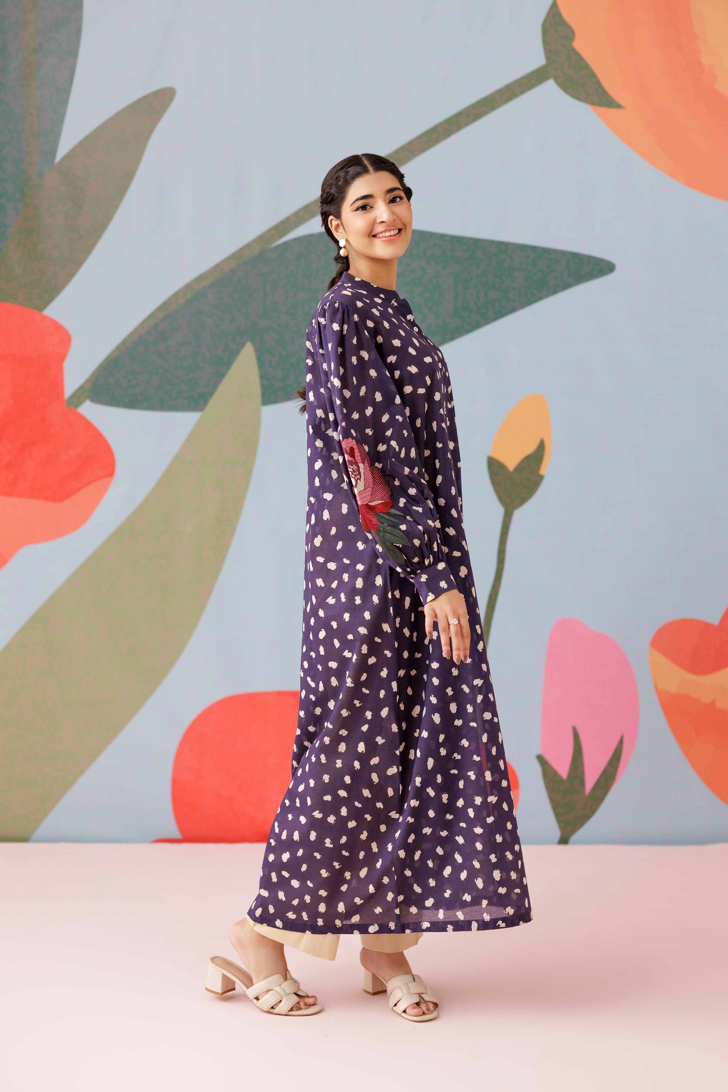 NishatUK - Blue Embroidered Lawn 1-piece ready to wear Shirt